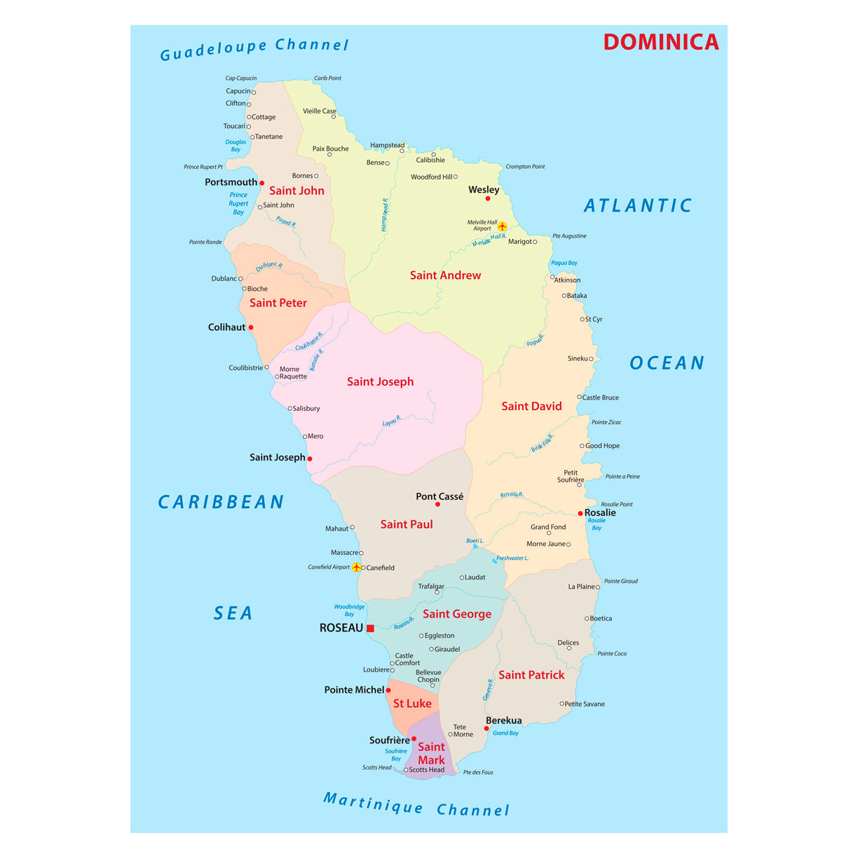 Maps of North America: Dominica Mural - Removable Wall Adhesive Decal ...