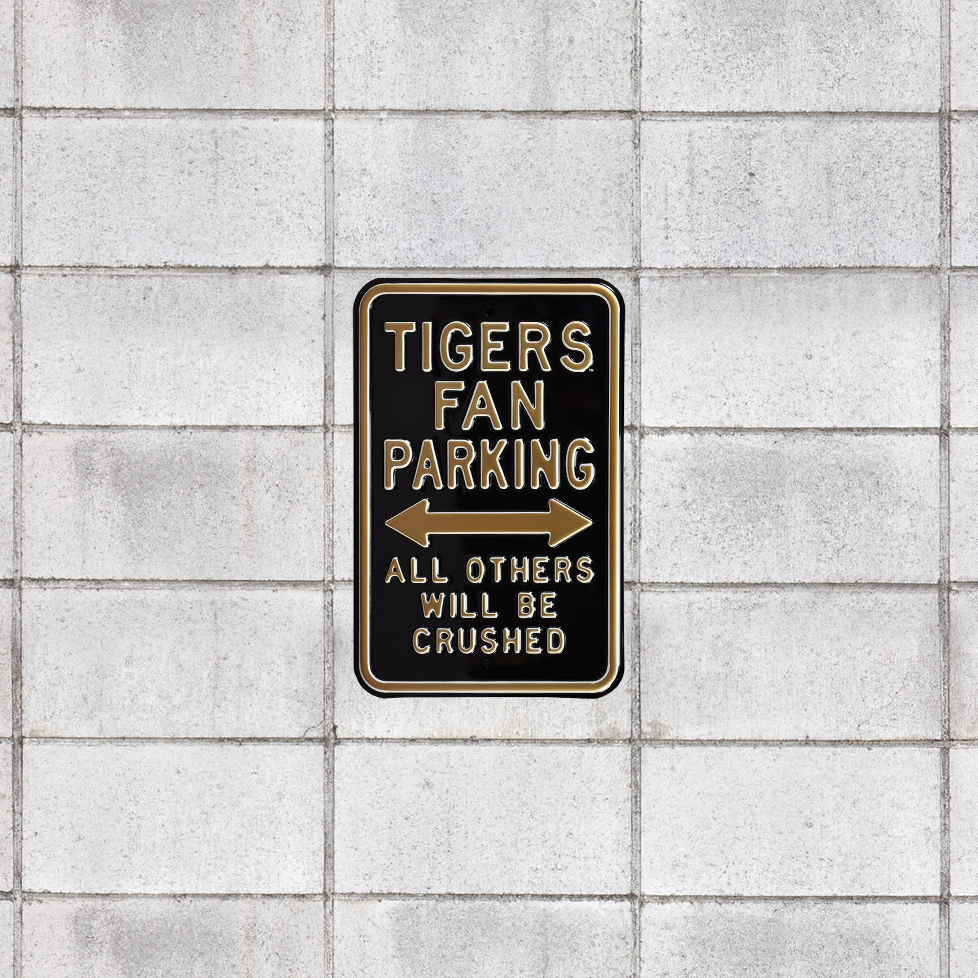 Missouri Tigers: Crushed Parking - Officially Licensed Metal Street Sign 18.0"W x 12.0"H by Fathead | 100% Steel