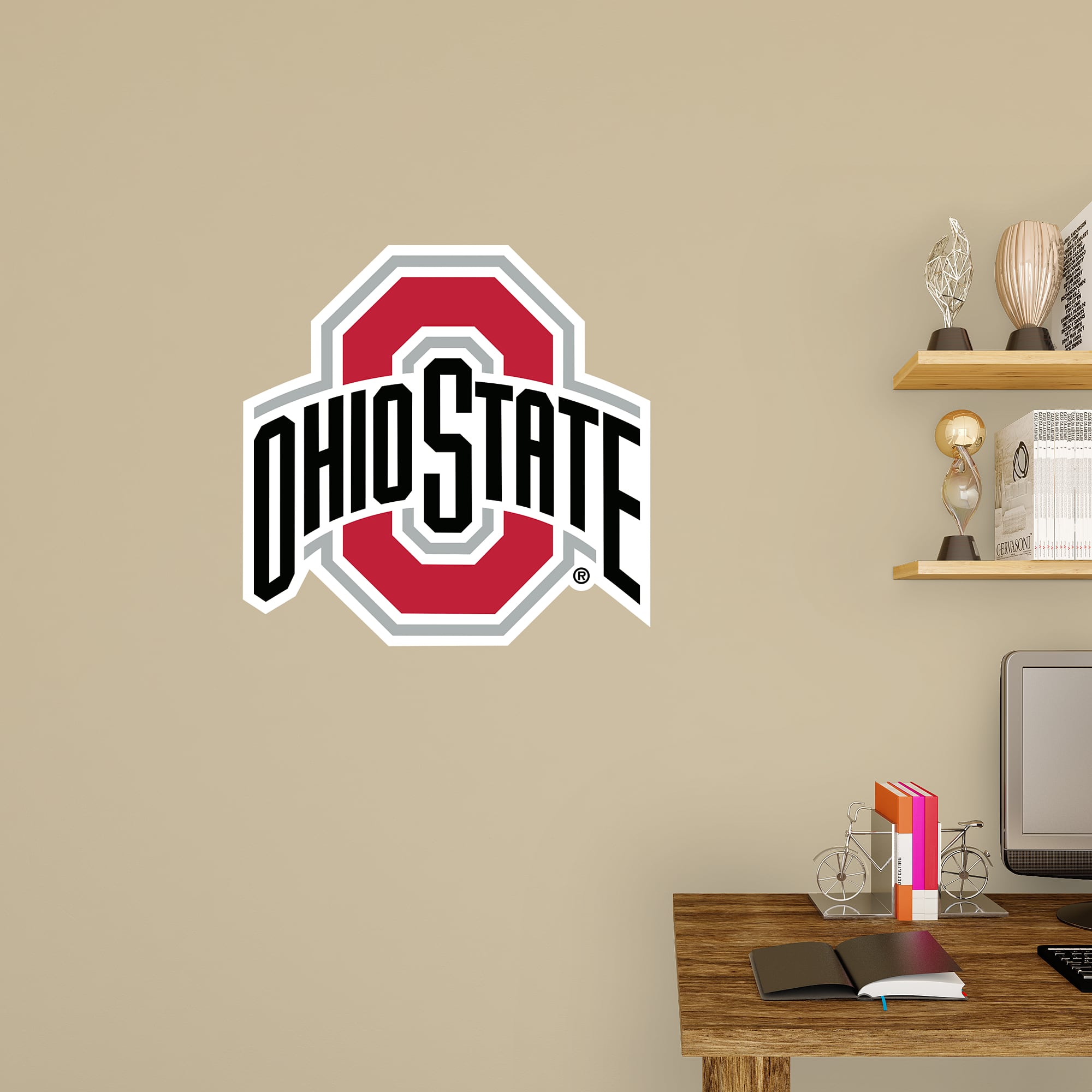 Ohio State Buckeyes: Logo - Officially Licensed Removable Wall Decal 24.0"W x 23.0"H by Fathead | Vinyl