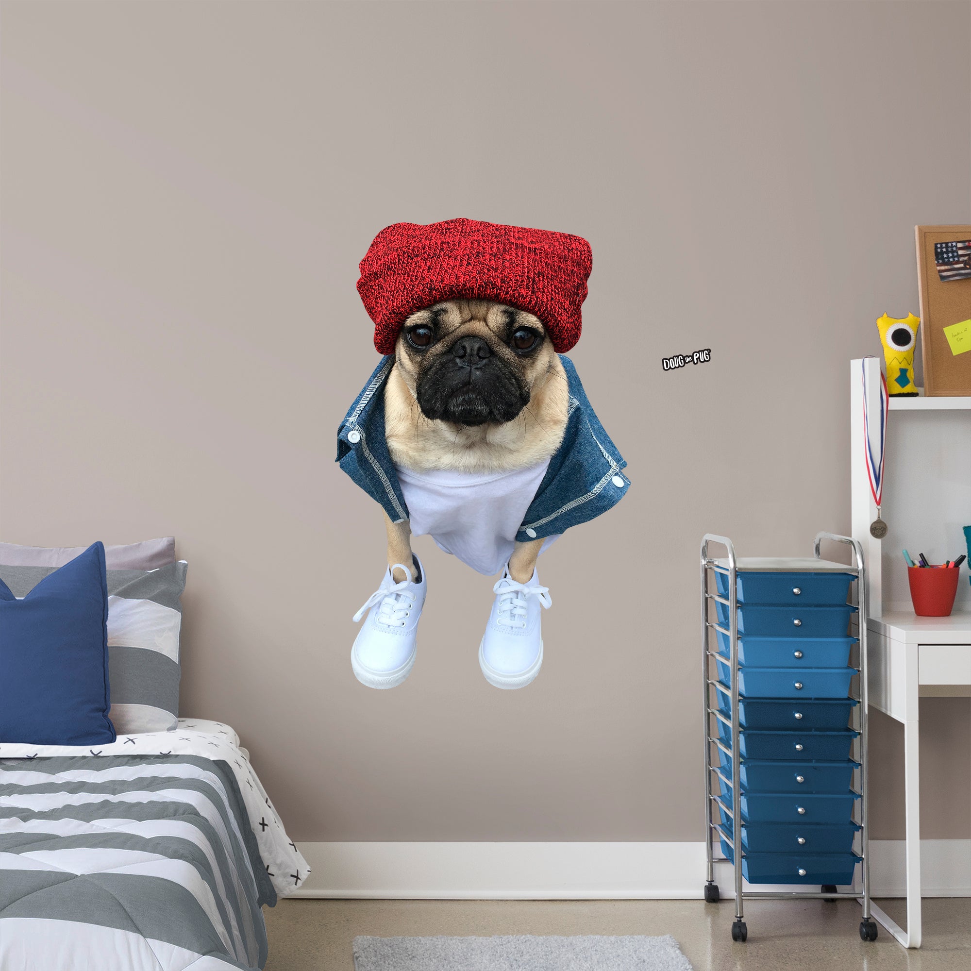 Doug the Pug: Pose 6 - Officially Licensed Removable Wall Decal Giant Character by Fathead | Vinyl