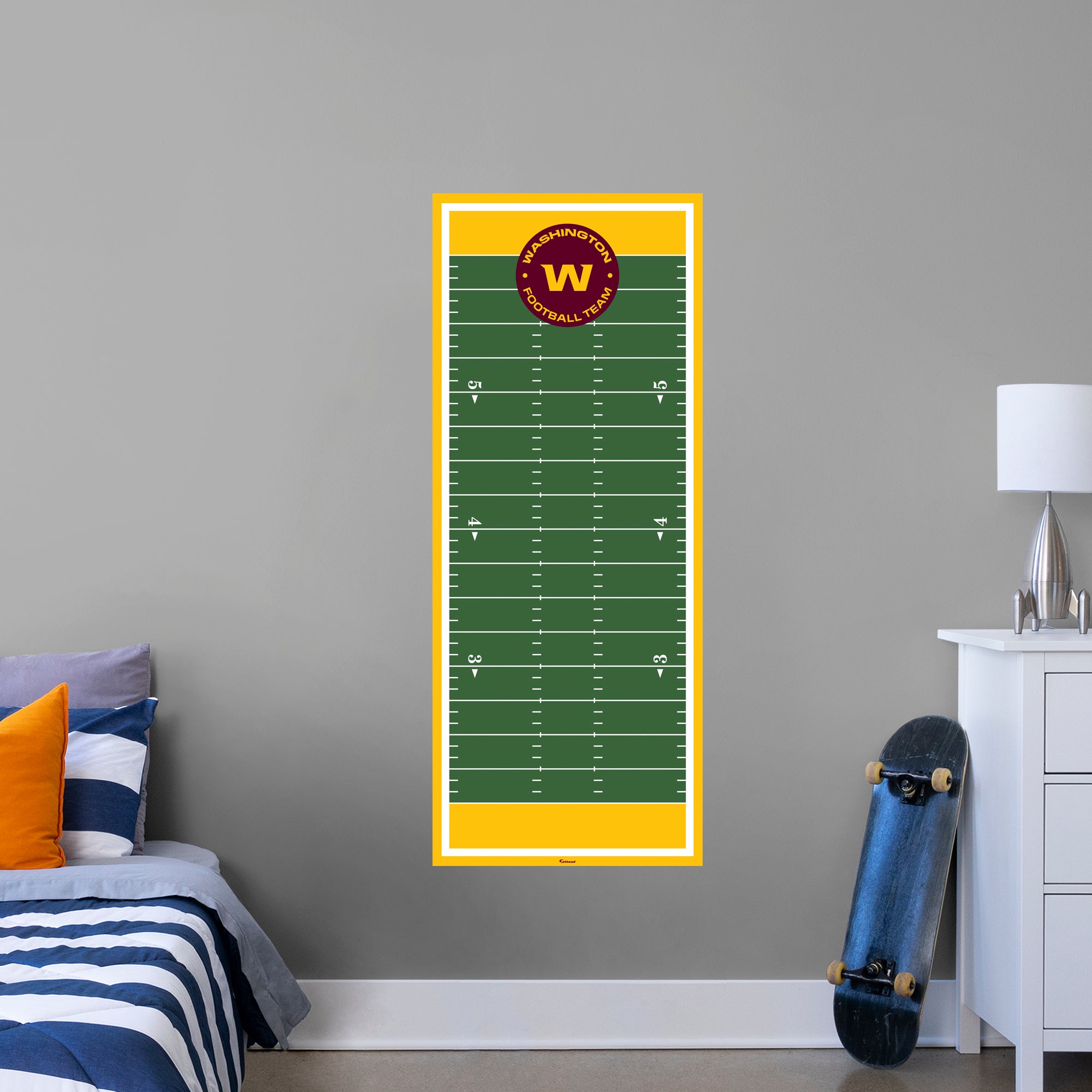 Washington Football Team: Growth Chart - Officially Licensed NFL Removable Wall Graphic Large by Fathead | Vinyl