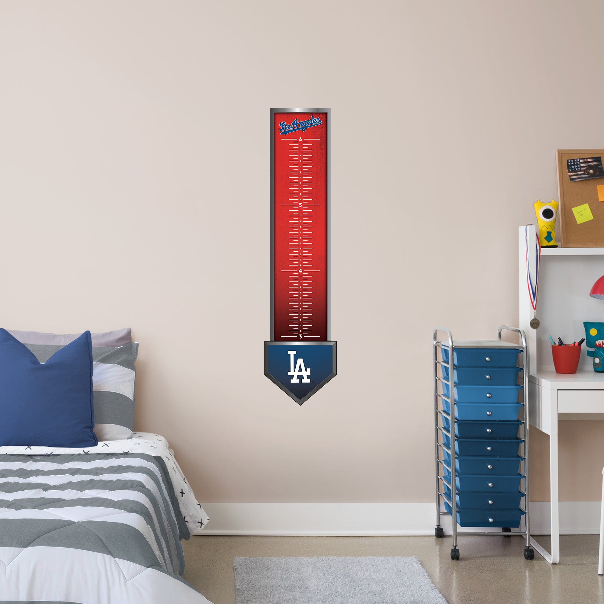 Los Angeles Dodgers: Growth Chart - Officially Licensed MLB Removable Wall Graphic 13.0"W x 54.0"H by Fathead | Vinyl