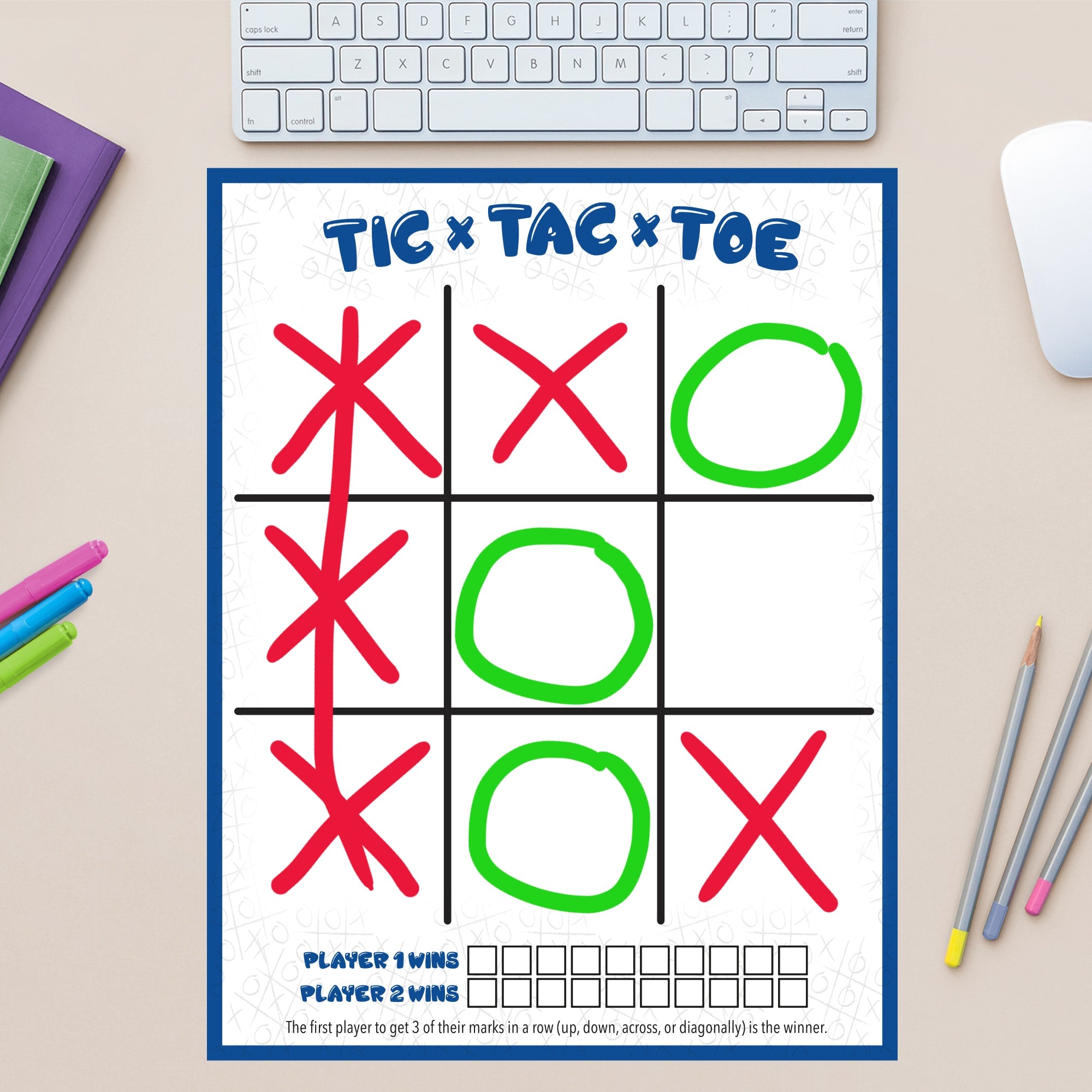Tic-Tac-Toe Game - Removable Dry Erase Vinyl Decal 11.5"W x 11.5"H by Fathead