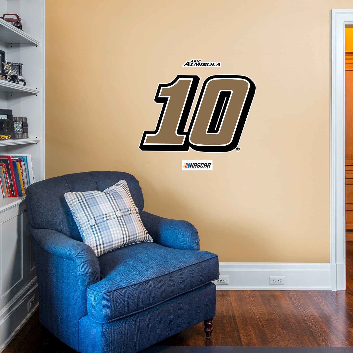 Aric Almirola 2021 #10 Logo - Officially Licensed NASCAR Removable Wall Decal XL by Fathead | Vinyl