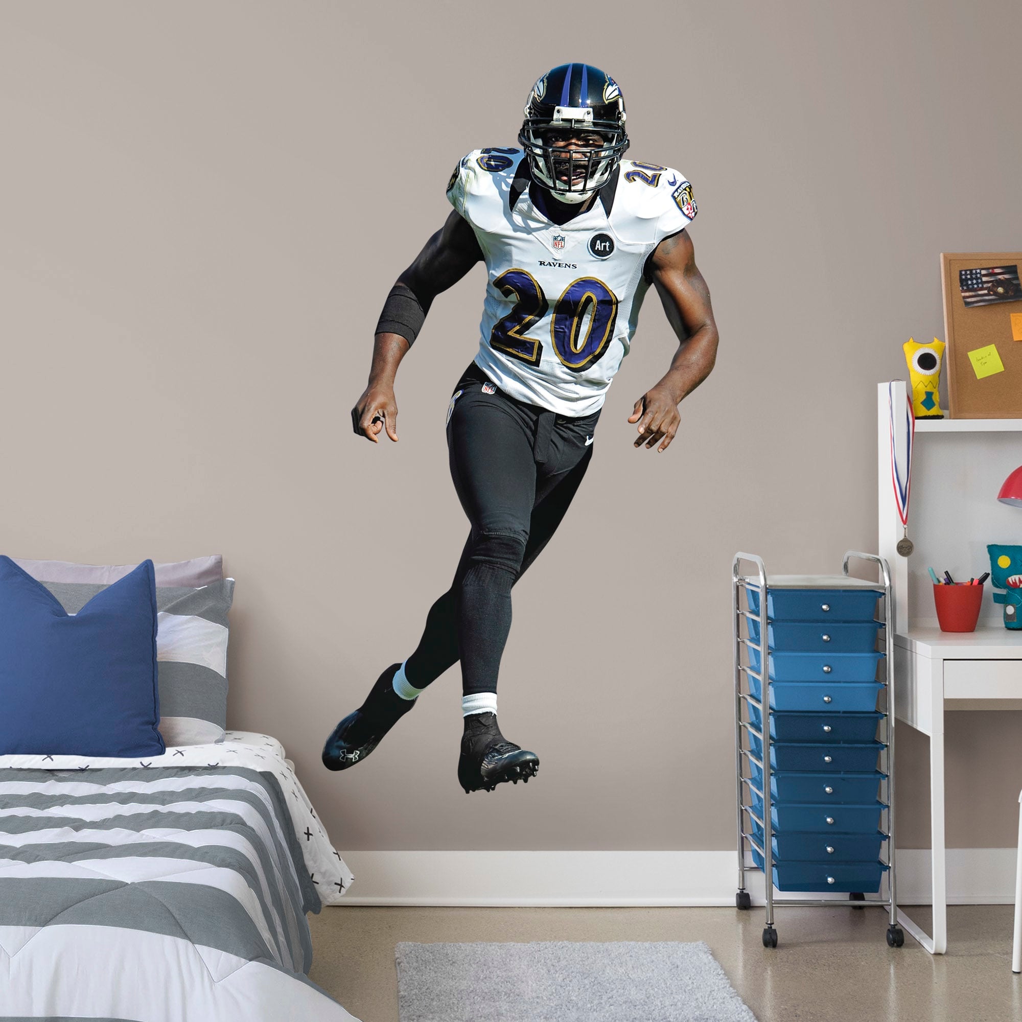 Ed Reed for Baltimore Ravens: Legend - Officially Licensed NFL Removable Wall Decal Life-Size Athlete + 2 Decals (42"W x 77"H) b