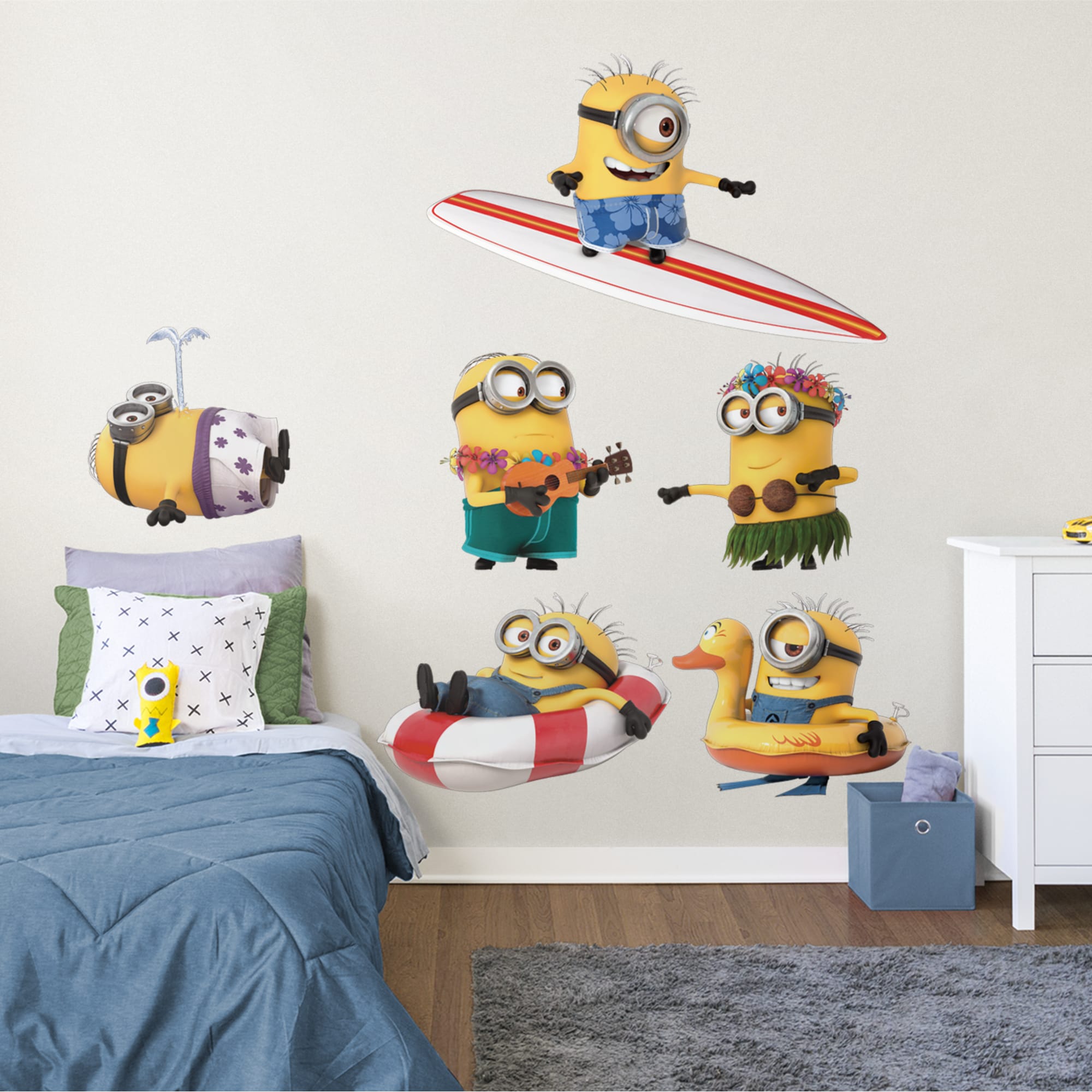 Minions: Beach Collection - Officially Licensed Removable Wall Decals 80.0"W x 53.0"H by Fathead | Vinyl