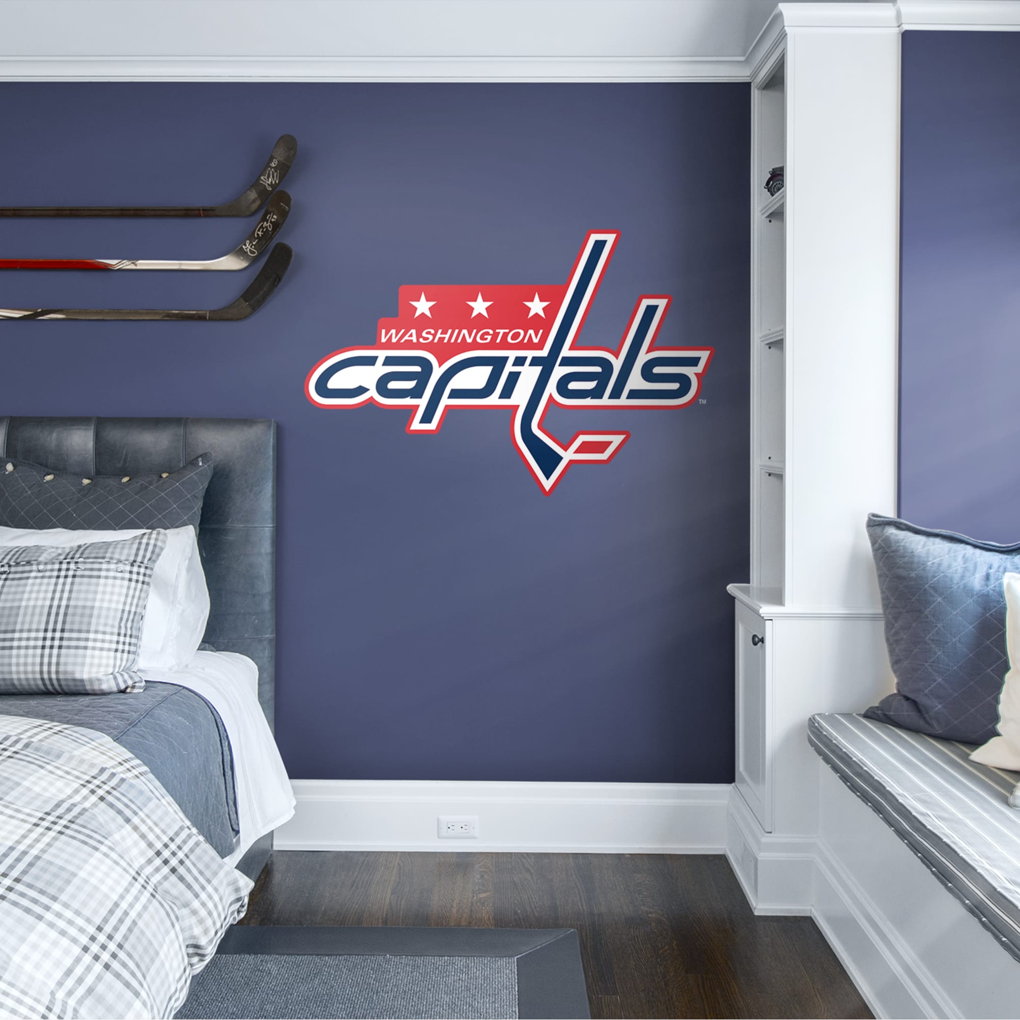 Washington Capitals: Logo - Officially Licensed NHL Removable Wall Decal Giant Logo (55"W x 36"H) by Fathead | Vinyl