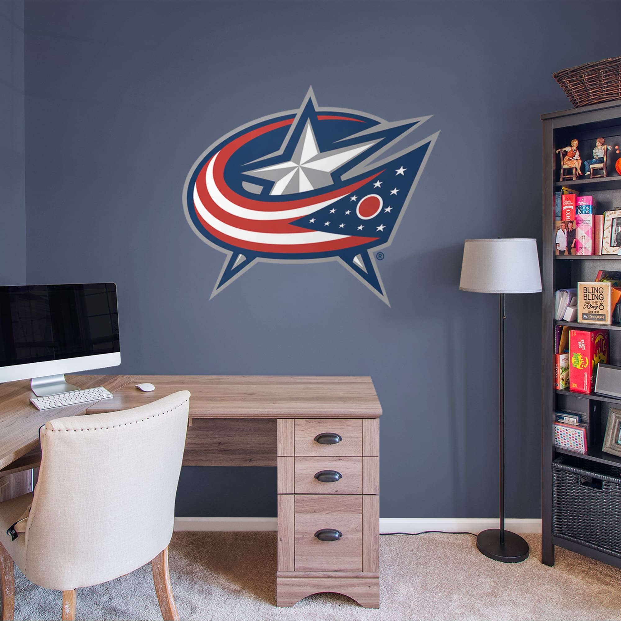 Columbus Blue Jackets: Logo - Officially Licensed NHL Removable Wall Decal Giant Logo (44"W x 38"H) by Fathead | Vinyl