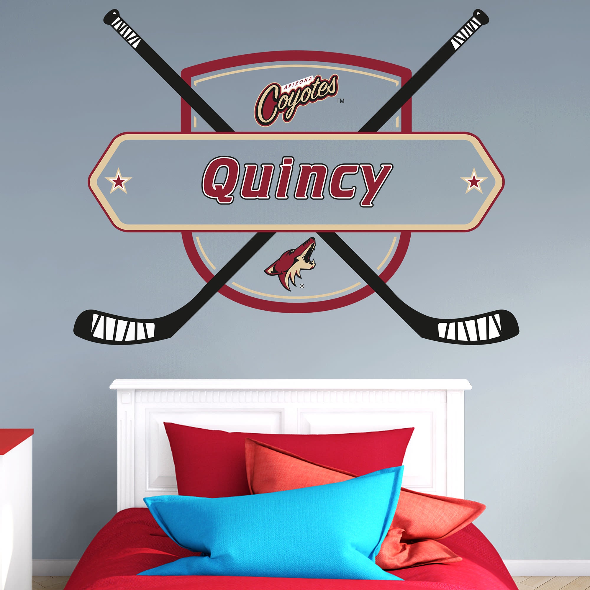 Arizona Coyotes: Personalized Name - Officially Licensed NHL Transfer Decal 51.0"W x 38.0"H by Fathead | Vinyl