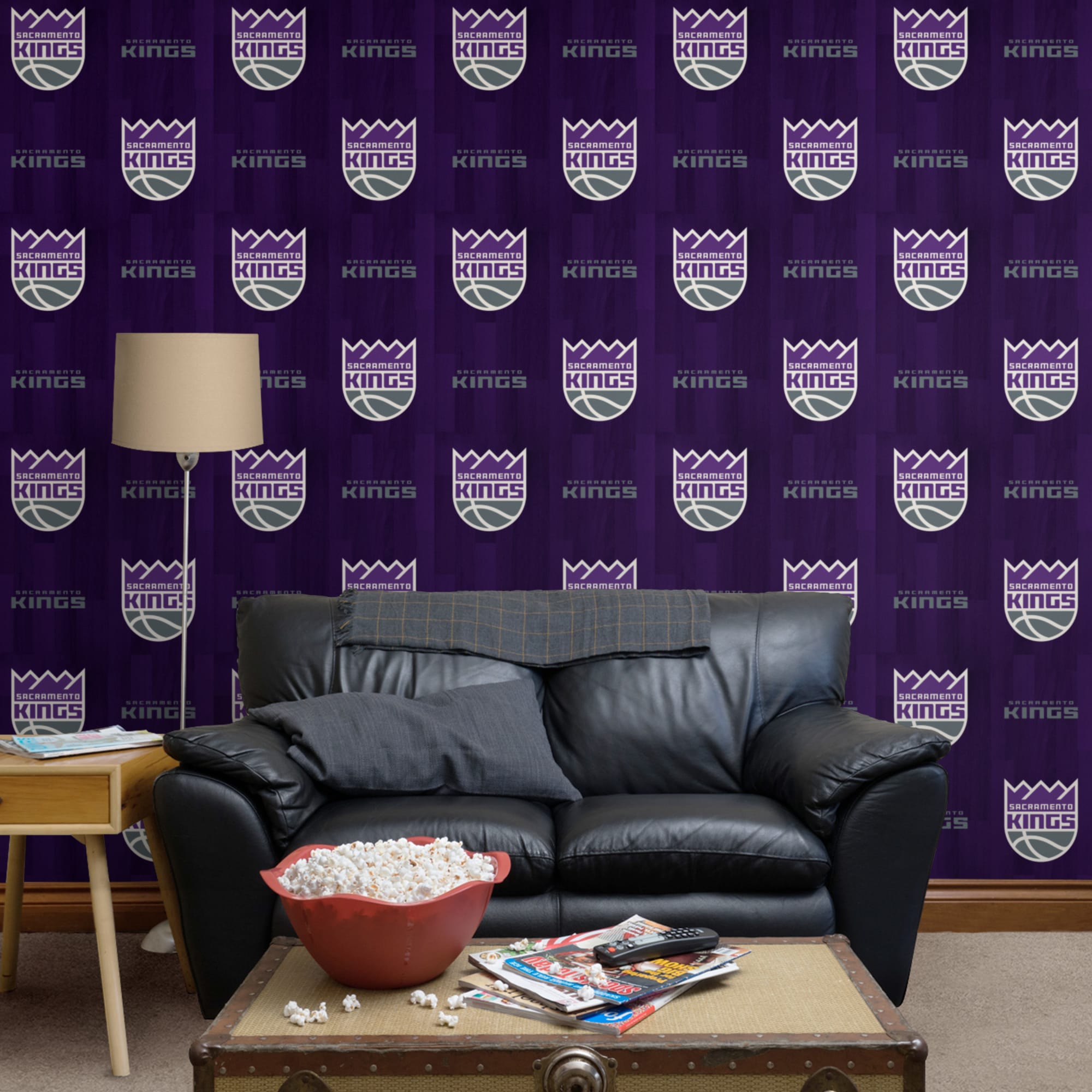 Sacramento Kings: Hardwood Pattern - Officially Licensed Removable Wallpaper 12" x 12" Sample by Fathead