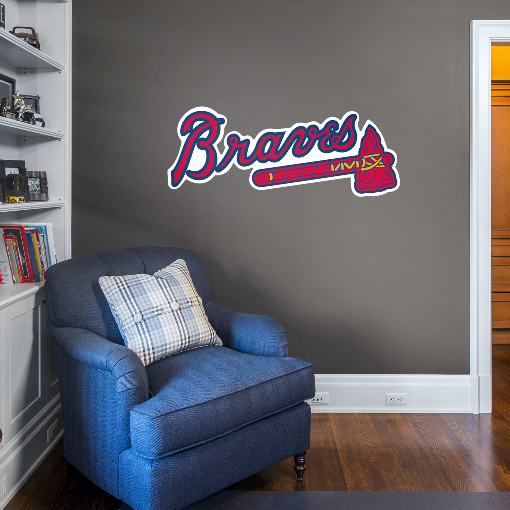 Atlanta Braves: Logo - Officially Licensed MLB Removable Wall Decal Giant Logo (50"W x 20"H) by Fathead | Vinyl