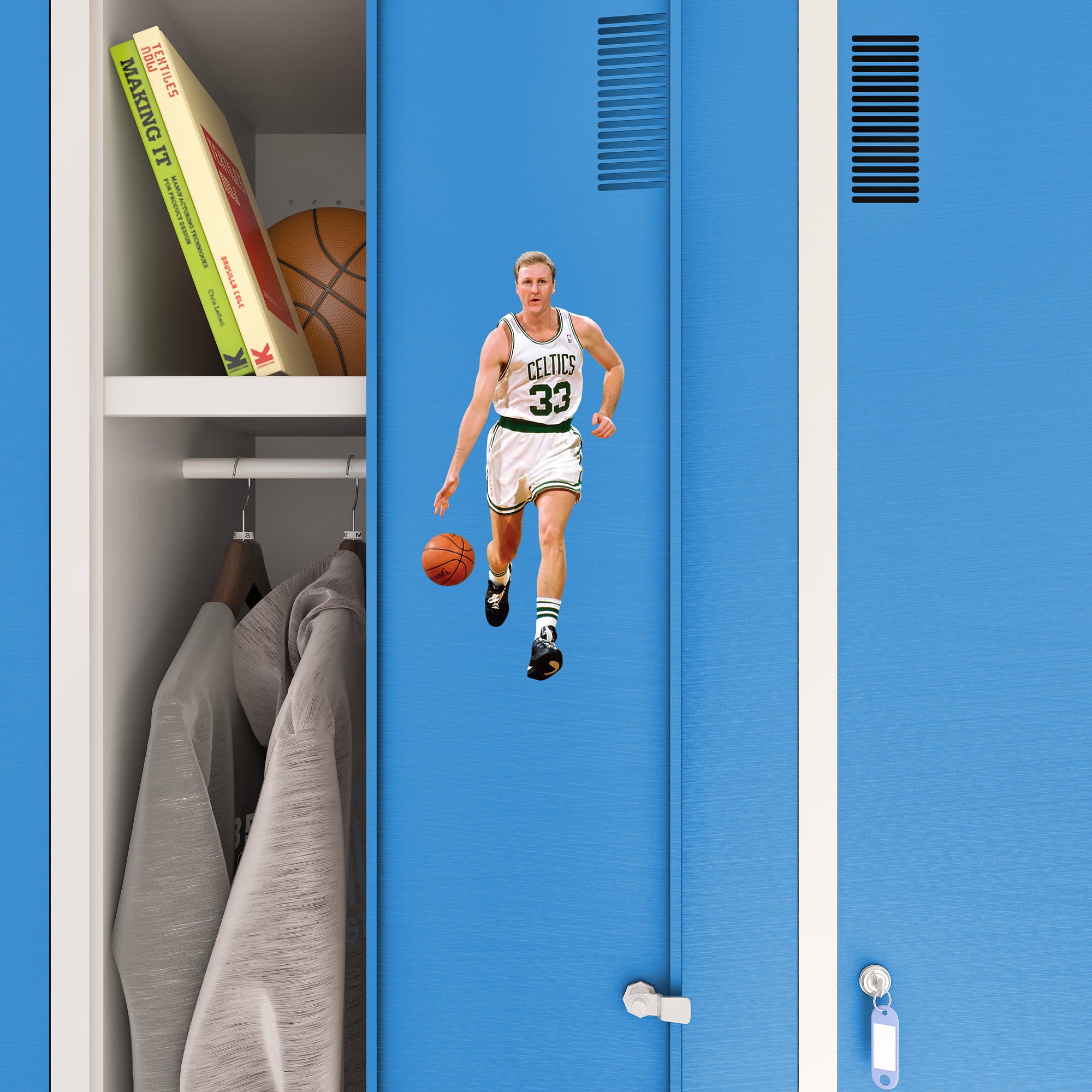 Larry Bird for Boston Celtics - Officially Licensed NBA Removable Wall Decal 8.0"W x 16.5"H by Fathead | Vinyl