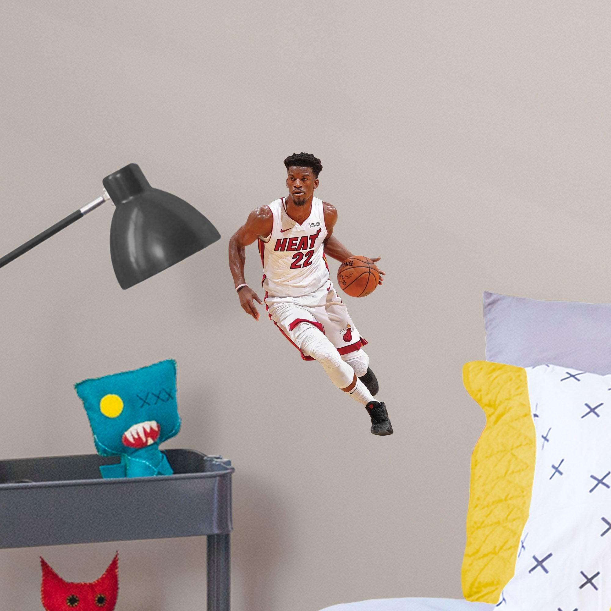 Jimmy Butler for Miami Heat - Officially Licensed NBA Removable Wall Decal Large by Fathead | Vinyl