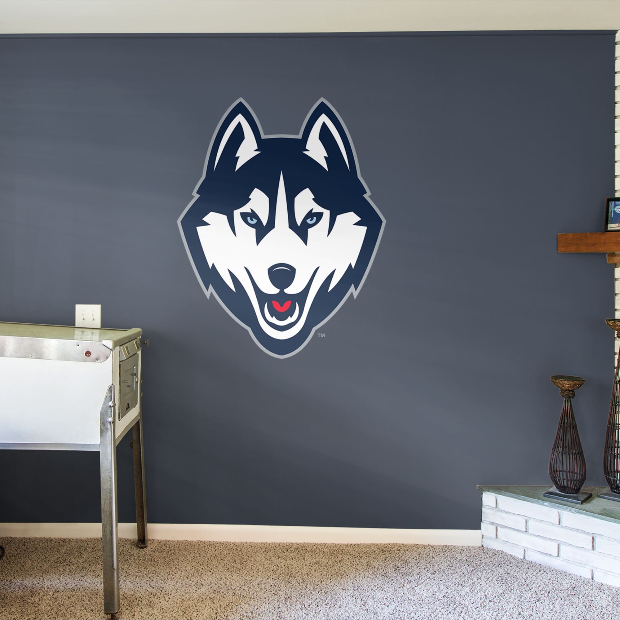 UConn Huskies: Logo - Officially Licensed Removable Wall Decal 40.0"W x 50.0"H by Fathead | Vinyl