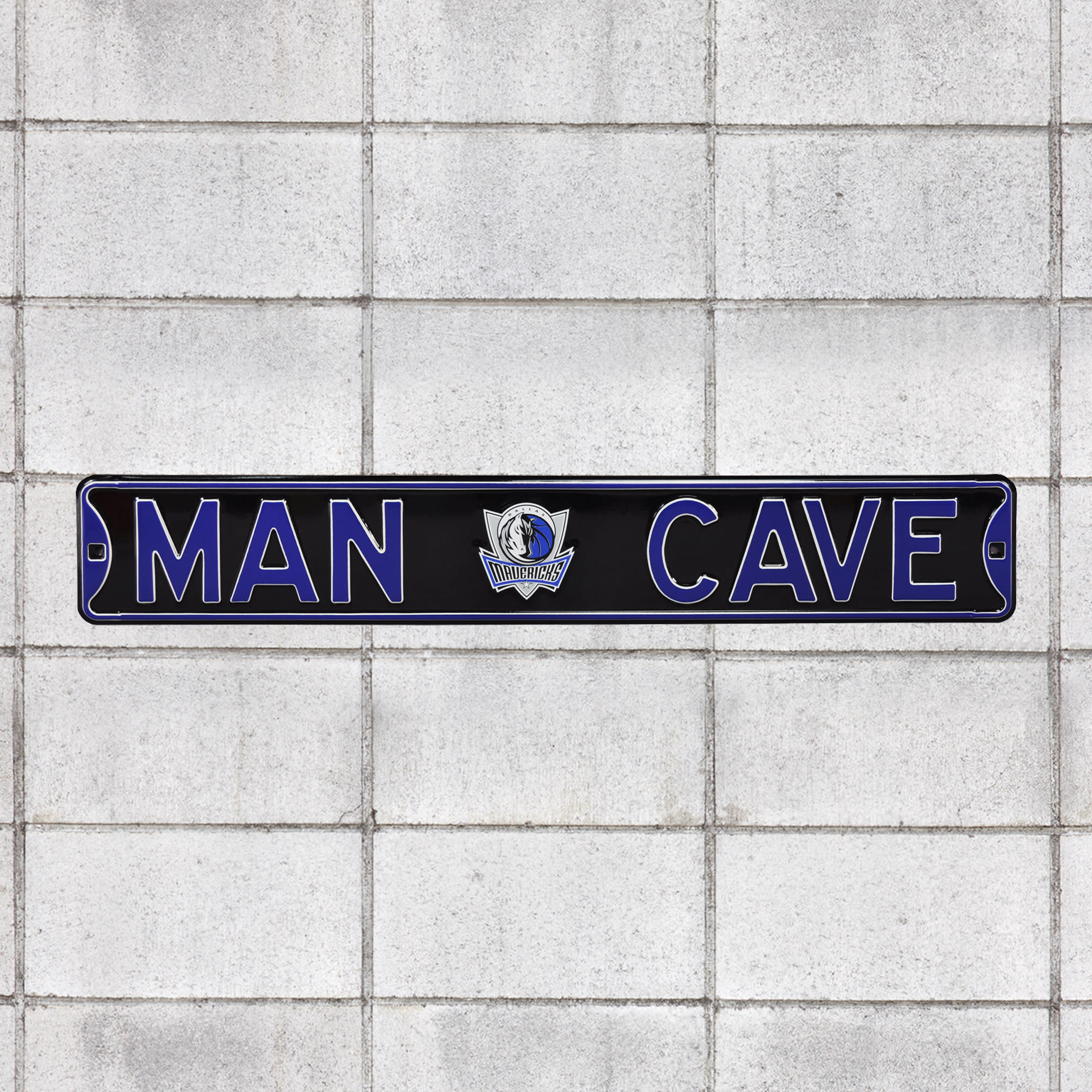 Dallas Mavericks: Man Cave - Officially Licensed NBA Metal Street Sign 36.0"W x 6.0"H by Fathead | 100% Steel