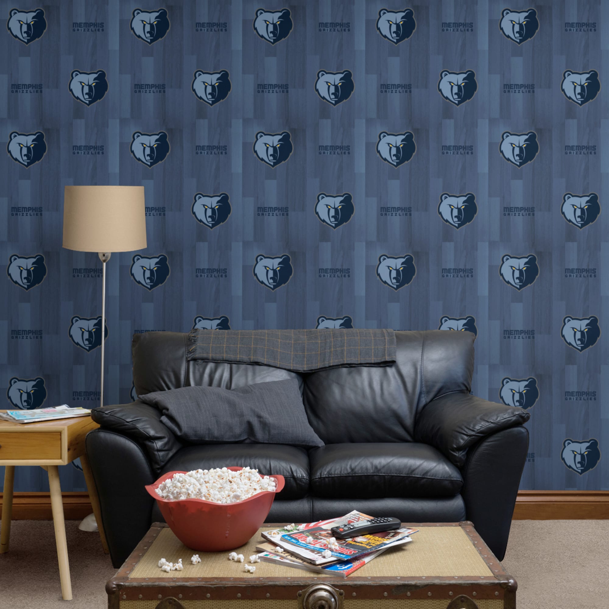 Memphis Grizzlies: Hardwood Pattern - Officially Licensed Removable Wallpaper 12" x 12" Sample by Fathead