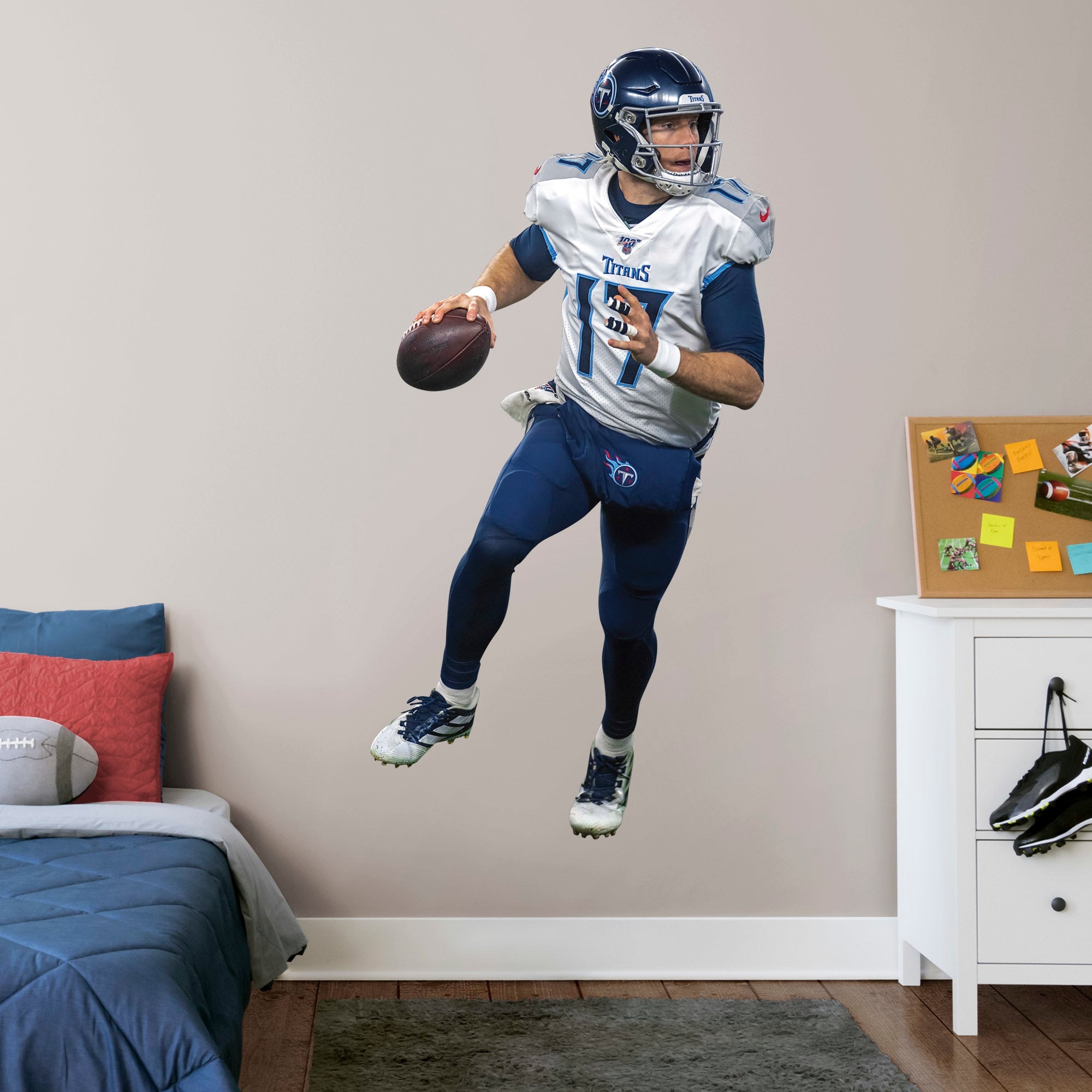 Ryan Tannehill for Tennessee Titans - Officially Licensed NFL Removable Wall Decal Life-Size Athlete + 2 Decals (40"W x 78"H) by