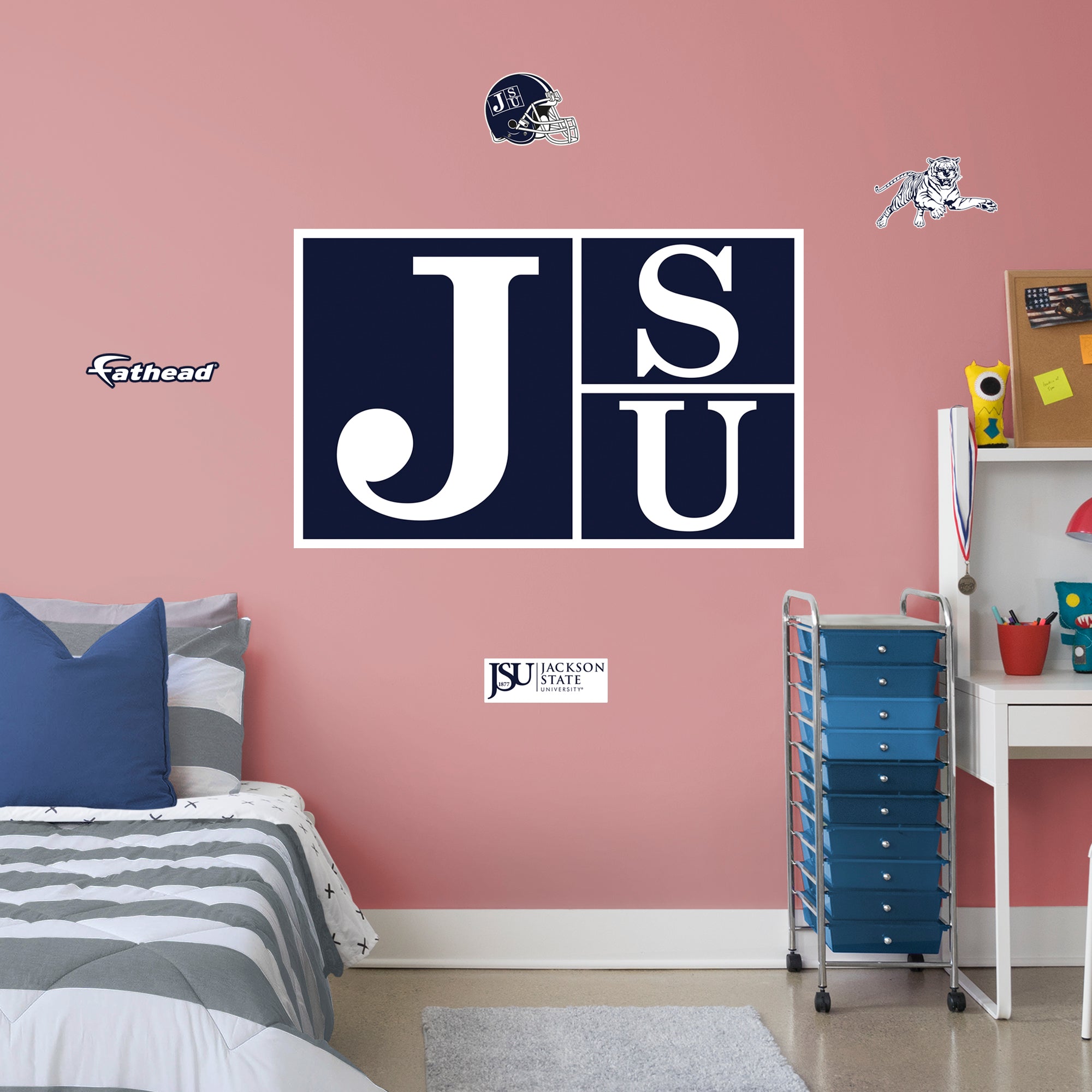 Jackson State University 2020 RealBig - Officially Licensed NCAA Removable Wall Decal Giant Decal (31"W x 50"H) by Fathead | Vin