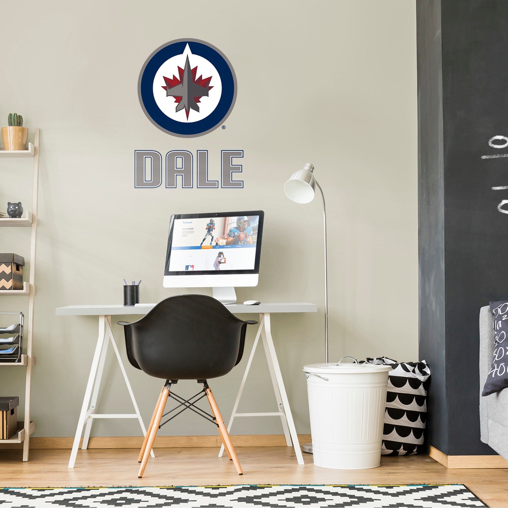 Winnipeg Jets: Stacked Personalized Name - Officially Licensed NHL Transfer Decal in Gray (39.5"W x 52"H) by Fathead | Vinyl