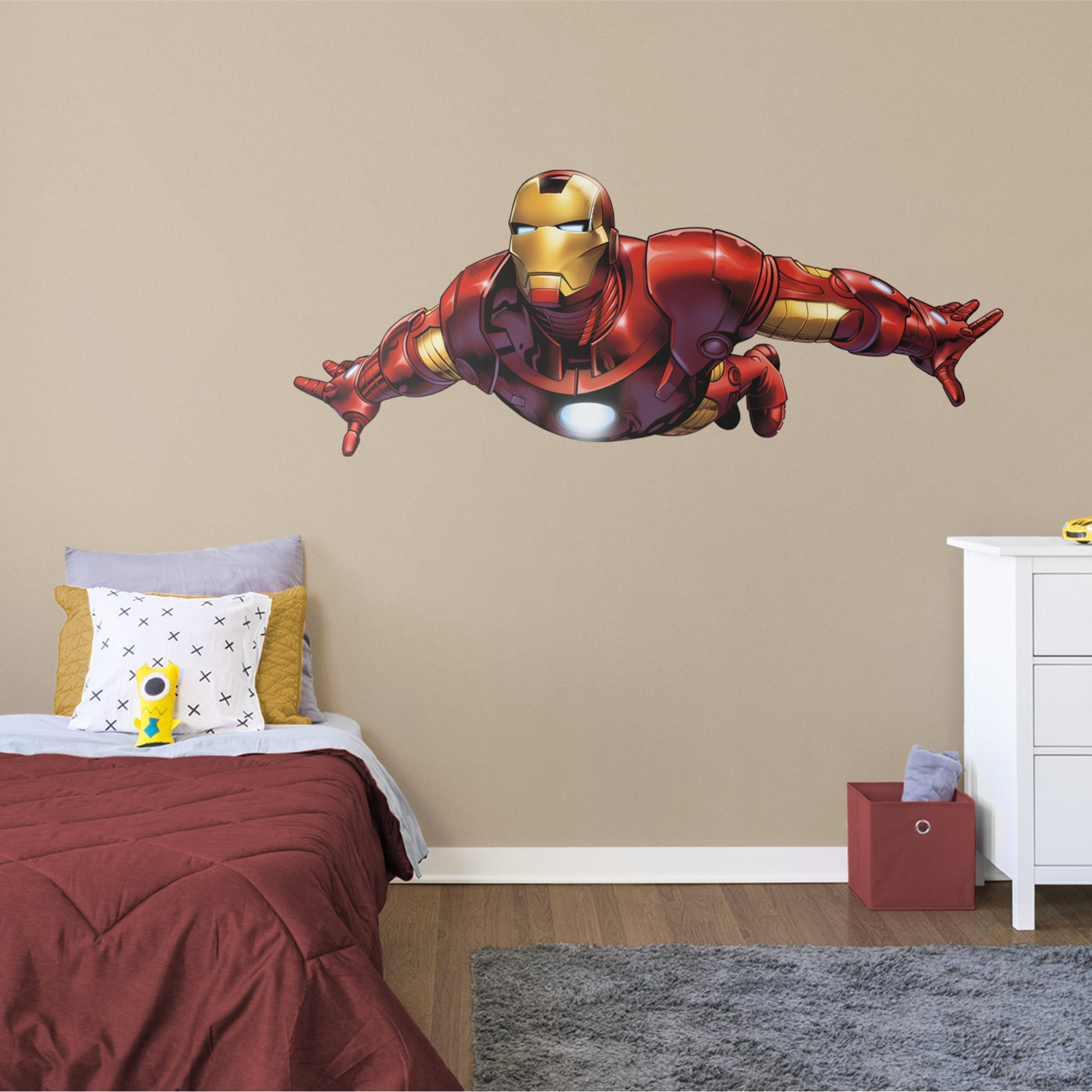 Iron Man: Flying - Officially Licensed Removable Wall Decal Life-Size Character (78"W x 32"H) by Fathead | Vinyl