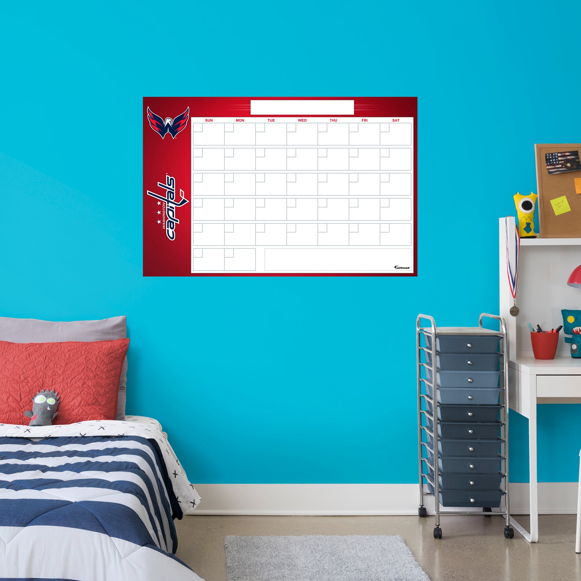 Washington Capitals Dry Erase Calendar - Officially Licensed NHL Removable Wall Decal Giant Decal (57"W x 34"H) by Fathead | Vin