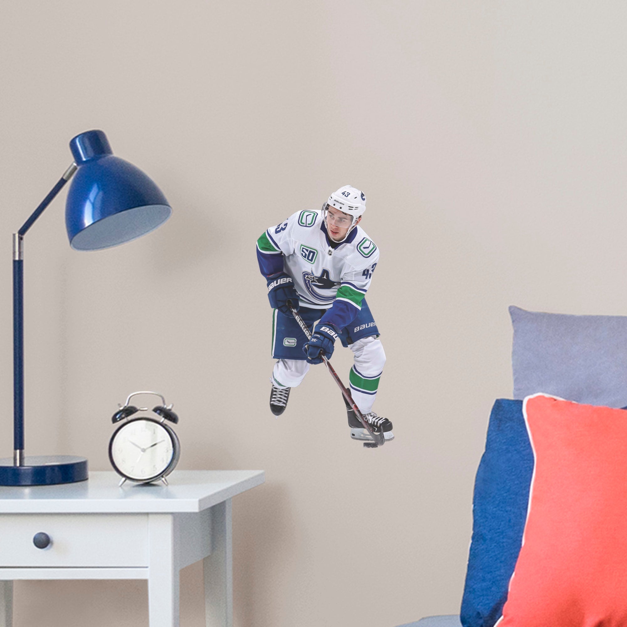 Quinn Hughes for Vancouver Canucks - Officially Licensed NHL Removable Wall Decal Large by Fathead | Vinyl
