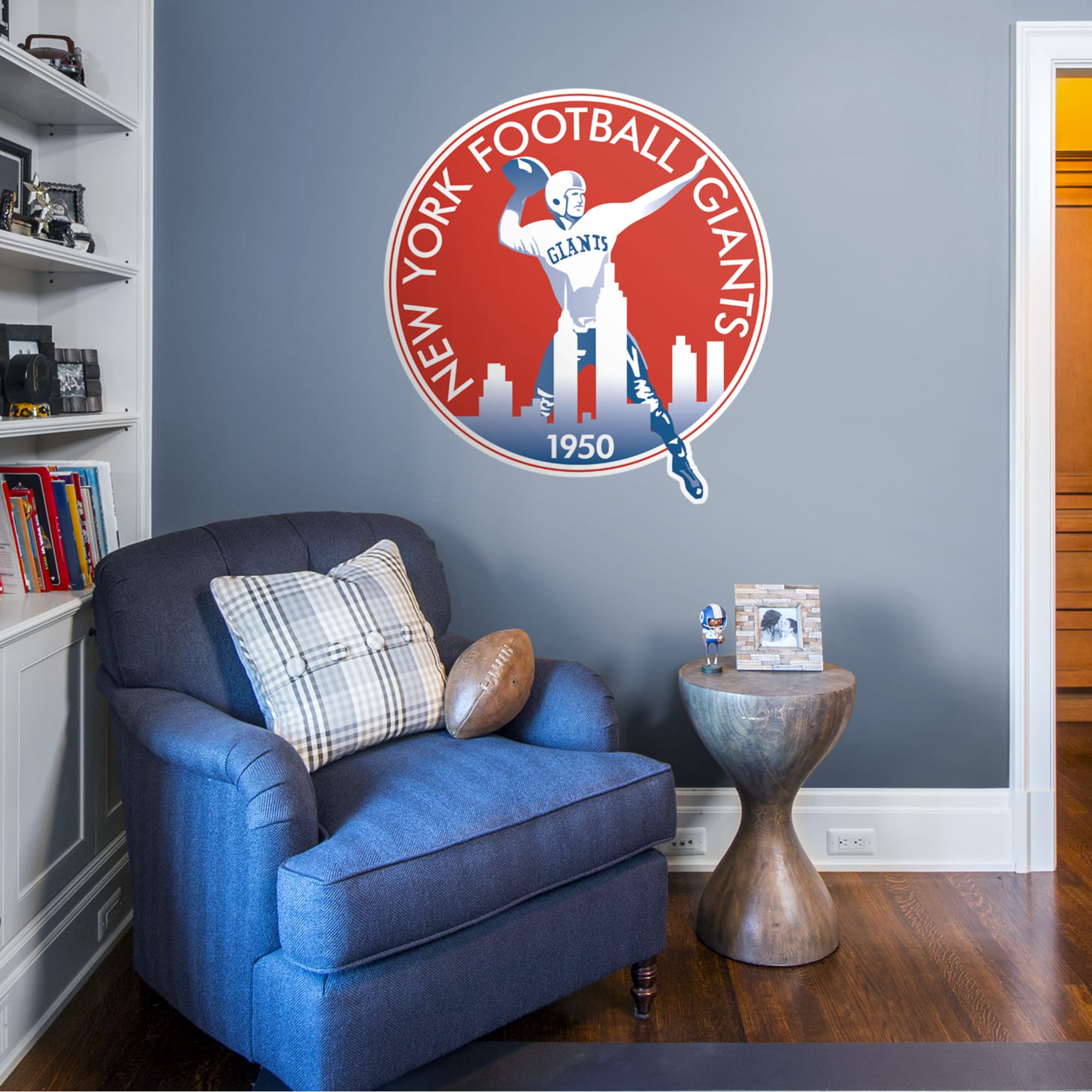 New York Giants: Classic Logo - Officially Licensed NFL Removable Wall Decal 39.0"W x 41.0"H by Fathead | Vinyl