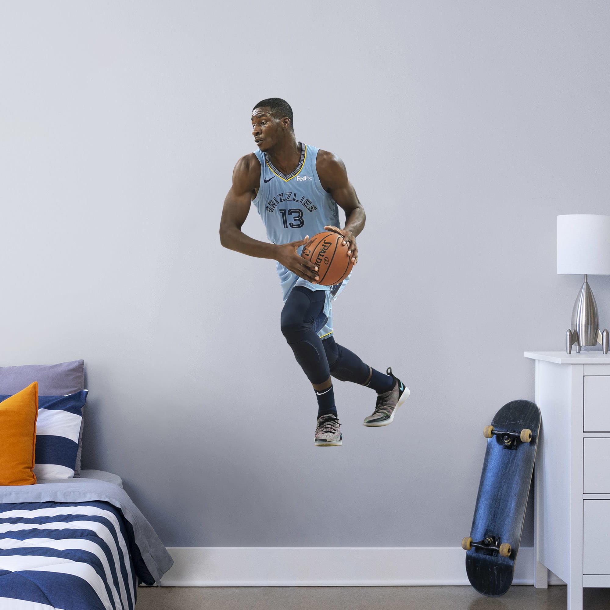 Jaren Jackson Jr. for Memphis Grizzlies - Officially Licensed NBA Removable Wall Decal Giant Athlete + 2 Decals (28"W x 51"H) by