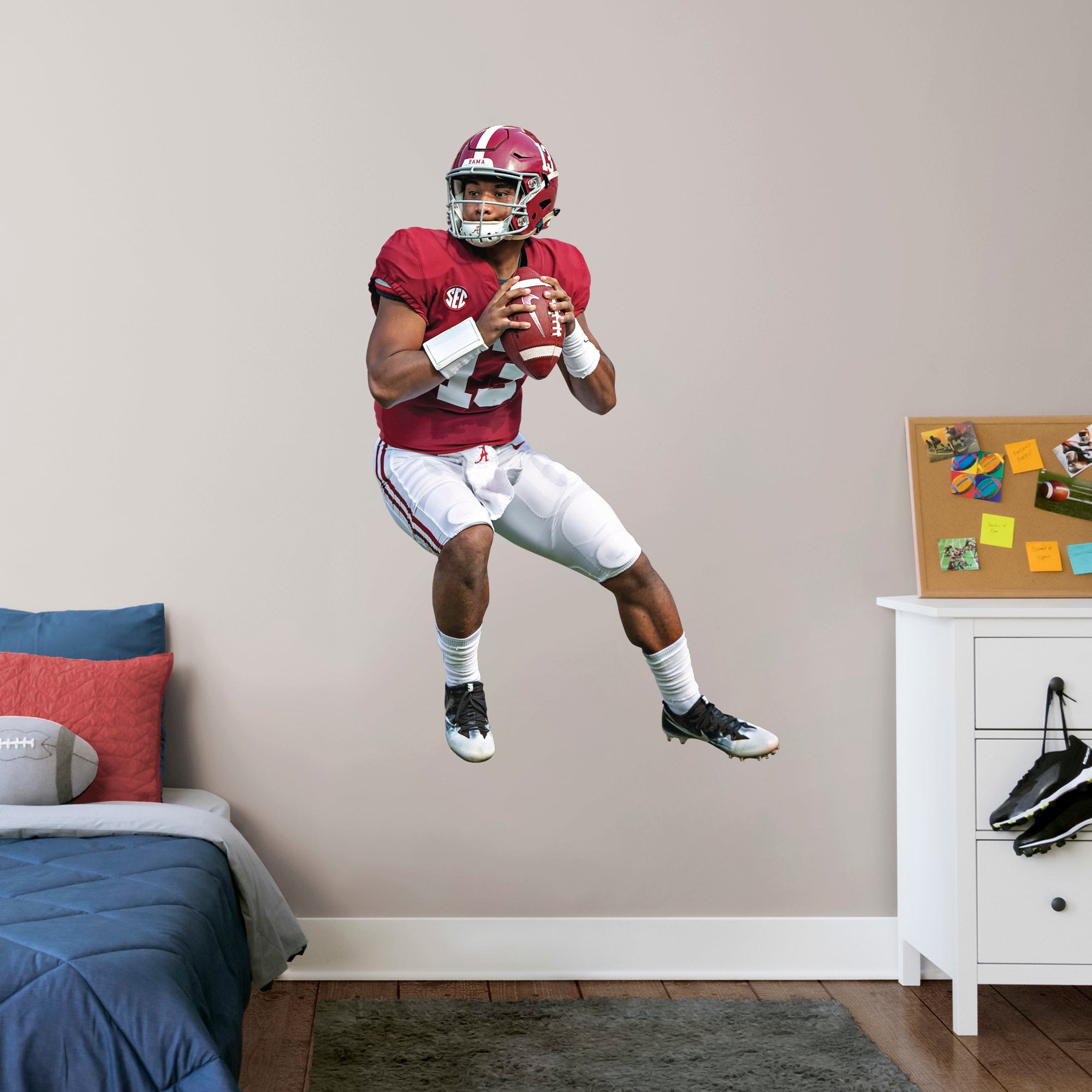 Tua Tagovailoa for Alabama Crimson Tide: Alabama - Officially Licensed Removable Wall Decal Giant Athlete + 2 Decals (33"W x 51"