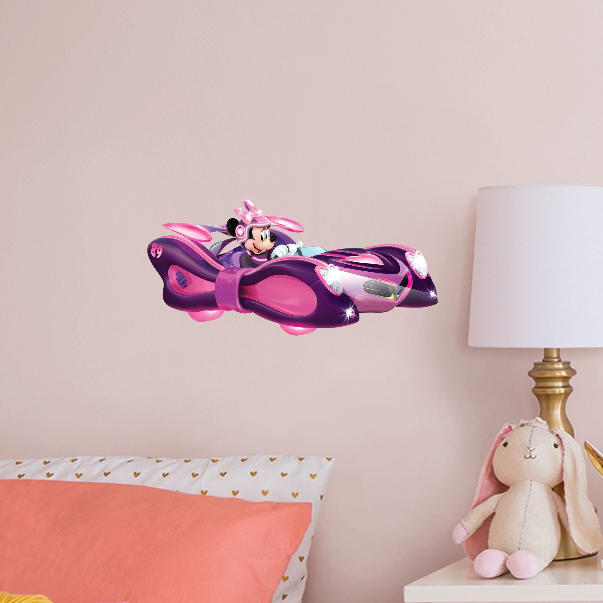 Mickey and the Roadster Racers: Minnie Mouse Racecar - Officially Licensed Disney Removable Wall Decal Large by Fathead | Vinyl