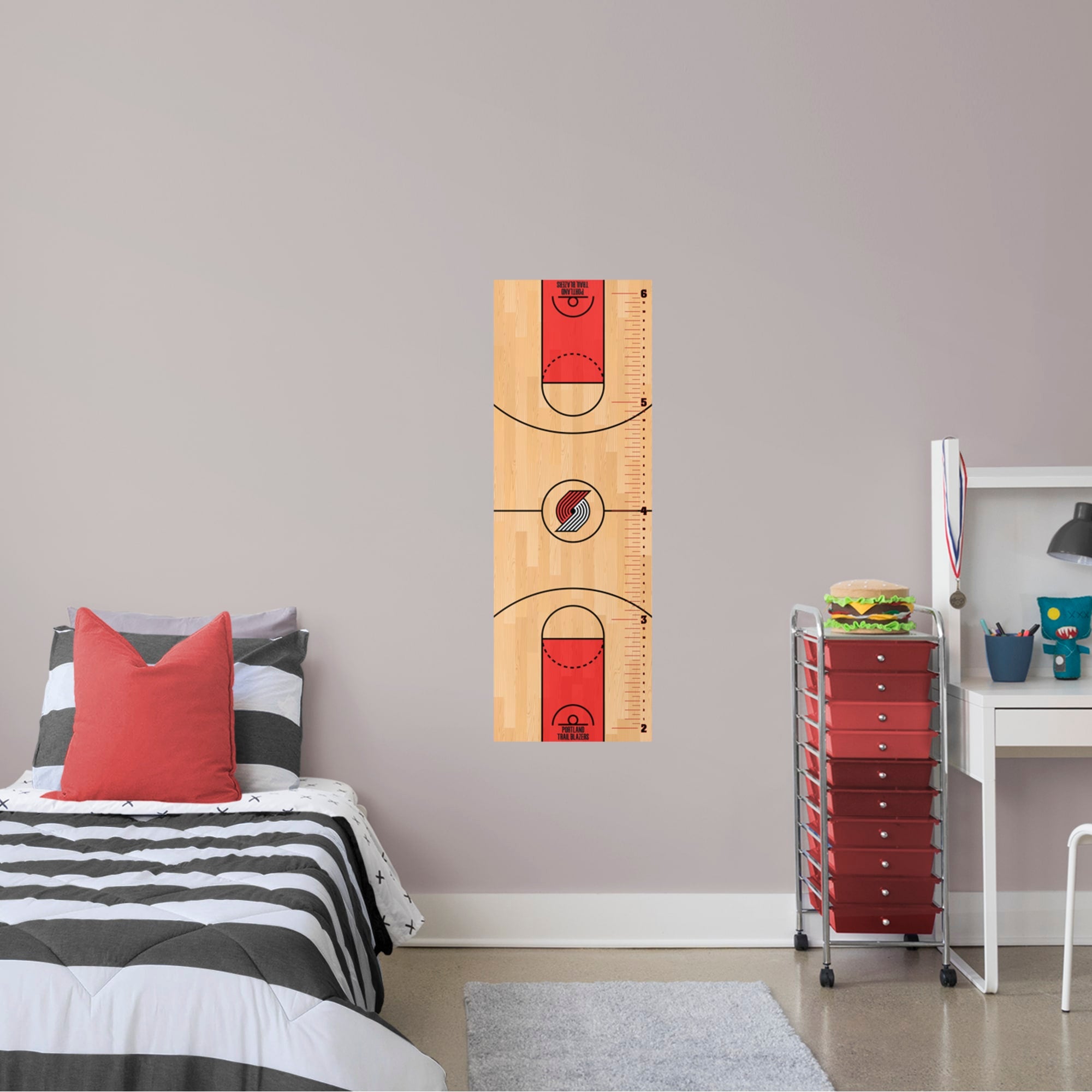 Portland Trail Blazers: Growth Chart - Officially Licensed NBA Removable Wall Decal 17.5"W x 51.0"H by Fathead | Vinyl