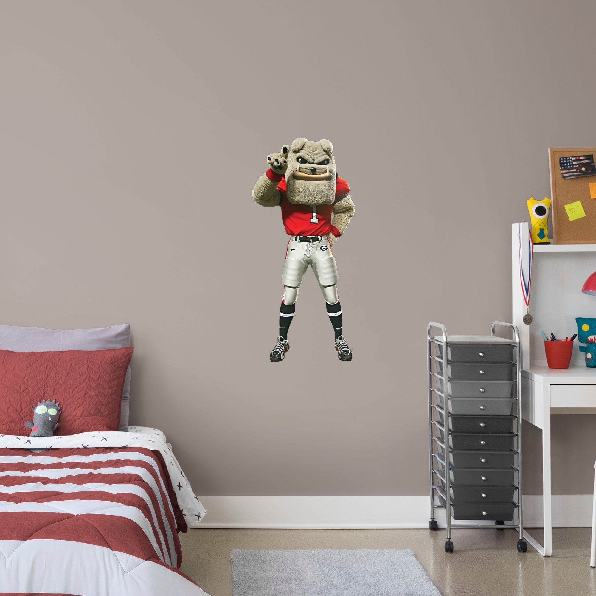 Georgia Bulldogs: Hairy Dawg Mascot - Officially Licensed Removable Wall Decal XL by Fathead | Vinyl