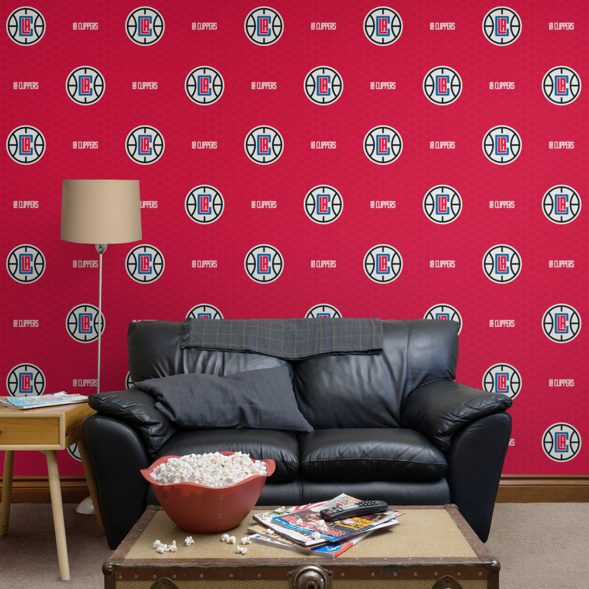 Los Angeles Clippers: Logo Pattern - Officially Licensed Removable Wallpaper 12" x 12" Sample by Fathead