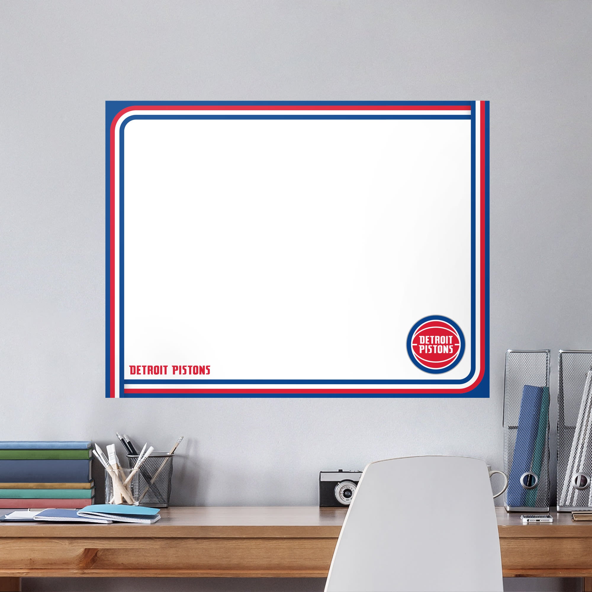 Detroit Pistons for Detroit Pistons: Dry Erase Whiteboard - Officially Licensed NBA Removable Wall Decal XL by Fathead | Vinyl