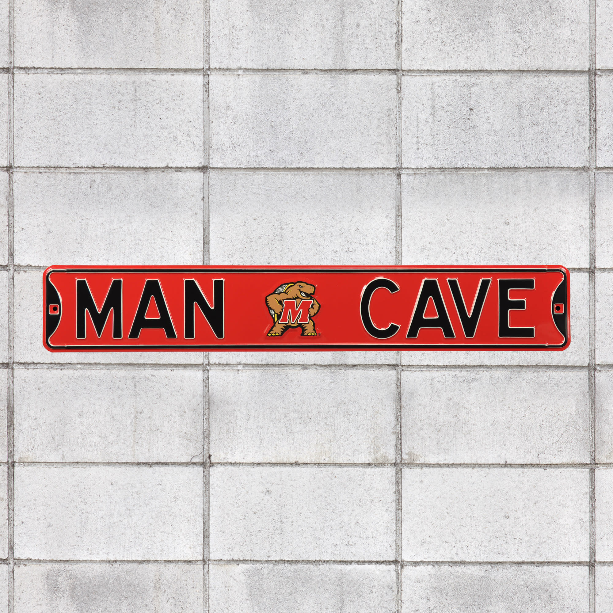 Maryland Terrapins: Man Cave - Officially Licensed Metal Street Sign 36.0"W x 6.0"H by Fathead | 100% Steel