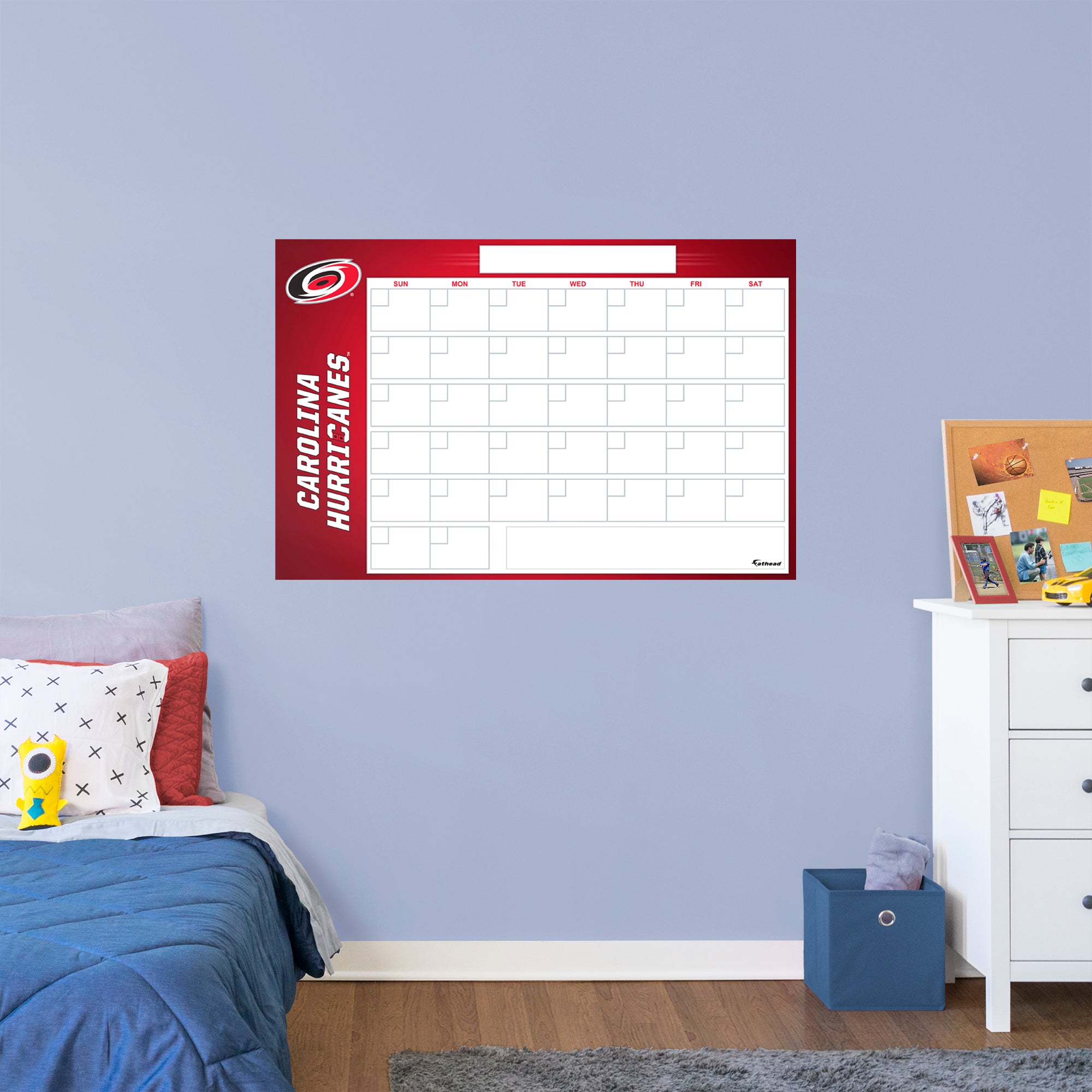 Carolina Hurricanes Dry Erase Calendar - Officially Licensed NHL Removable Wall Decal Giant Decal (57"W x 34"H) by Fathead | Vin