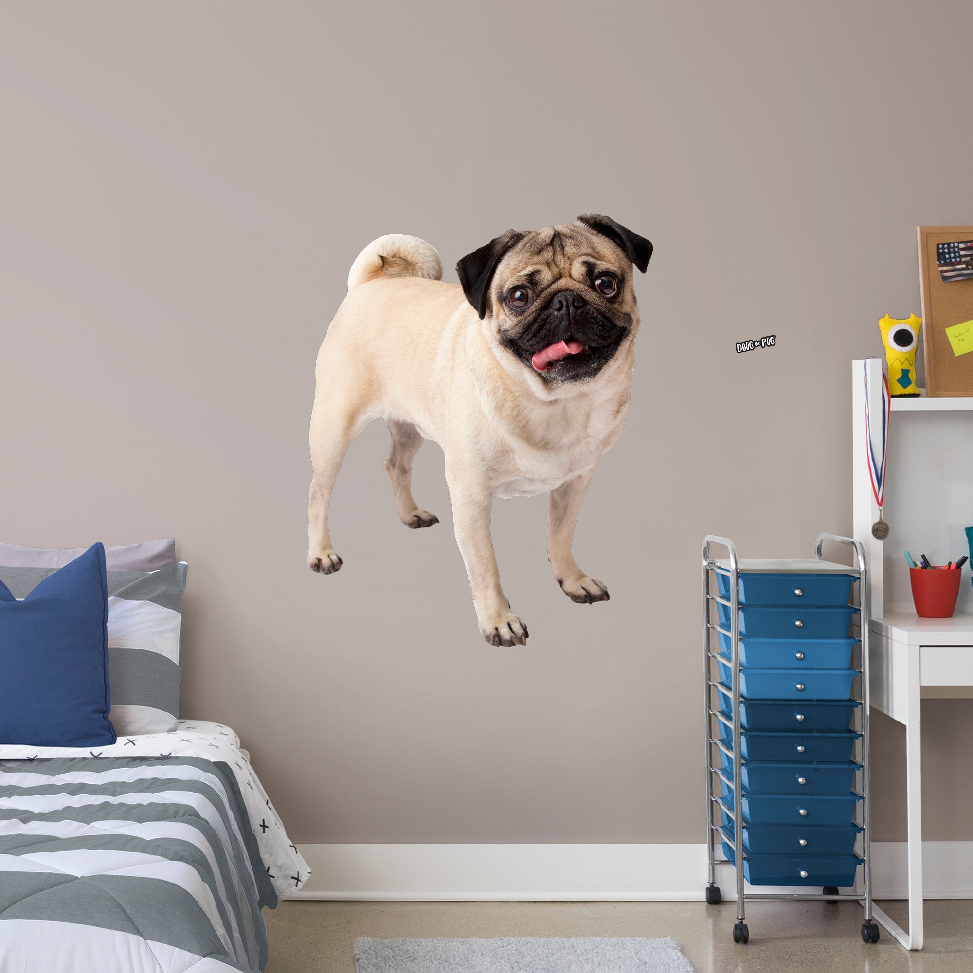 DOUG THE PUG: POSE 1 - OFFICIALLY LICENSED REMOVABLE Wall DECAL Giant Character by Fathead | Vinyl