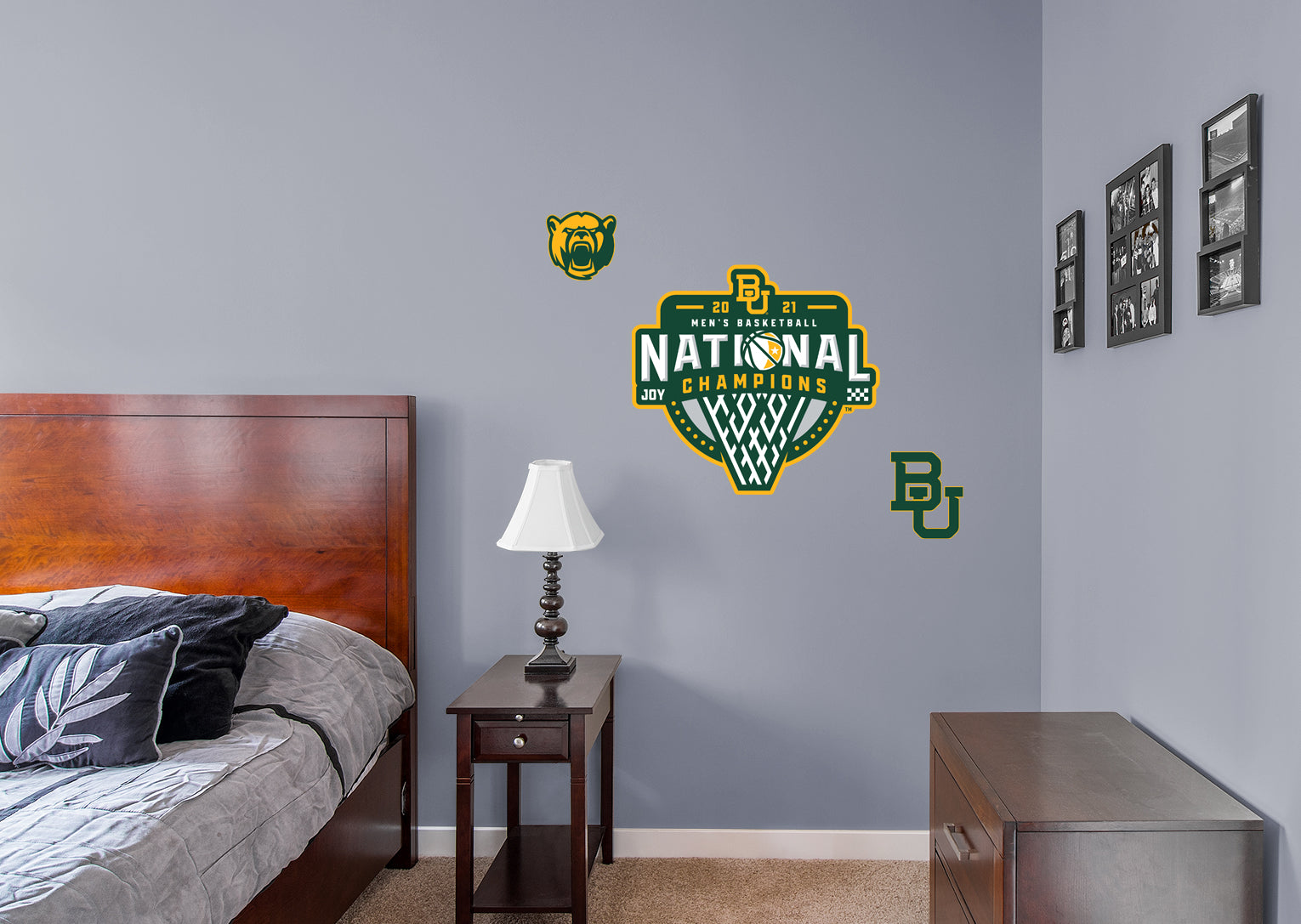 Baylor Bears 2021 Mens Basketball Champions Logo - Officially Licensed NCAA Removable Wall Decal XL by Fathead | Vinyl