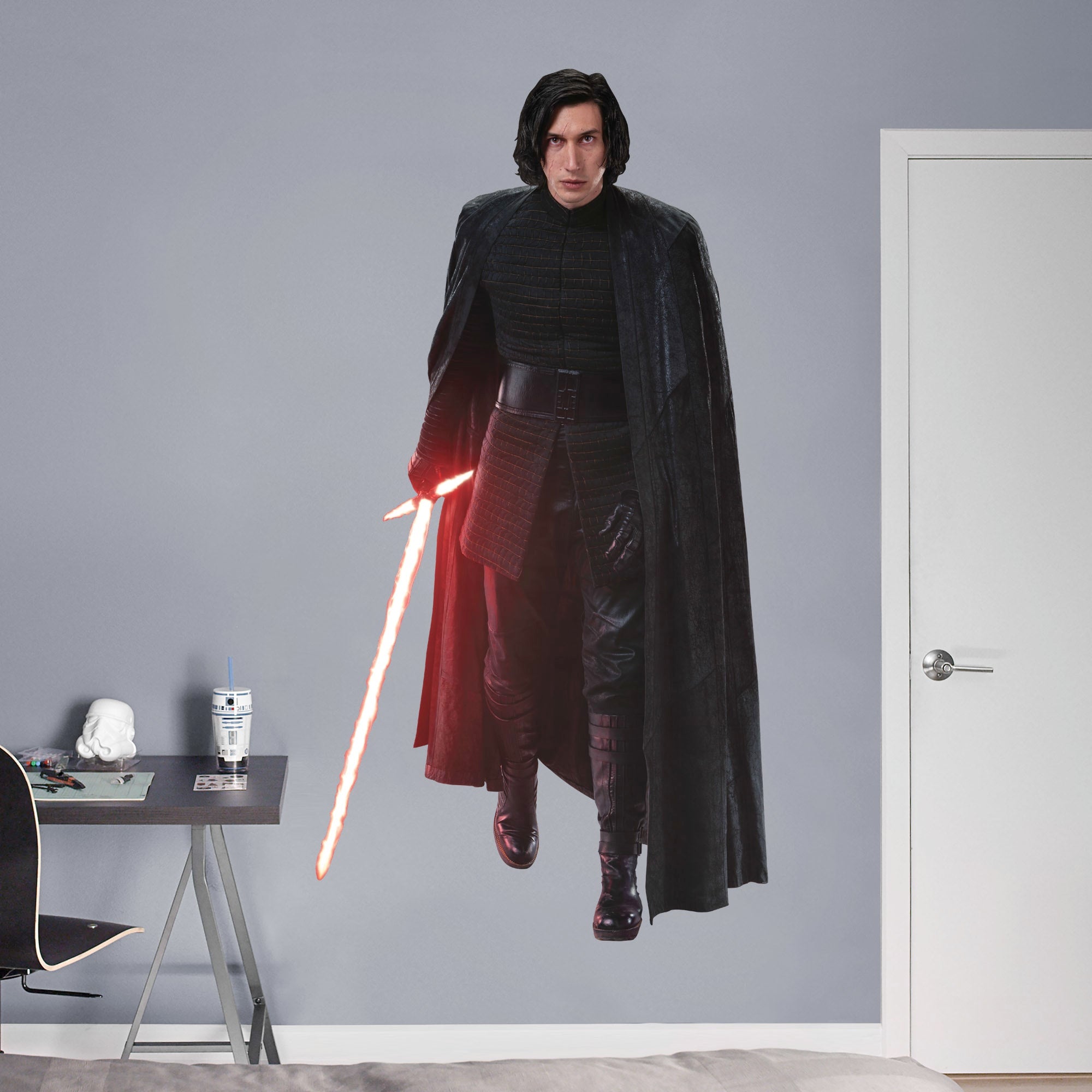 Kylo Ren: Unmasked - Officially Licensed Removable Wall Decal Life-Size Character + 2 Decals (40"W x 77"H) by Fathead | Vinyl