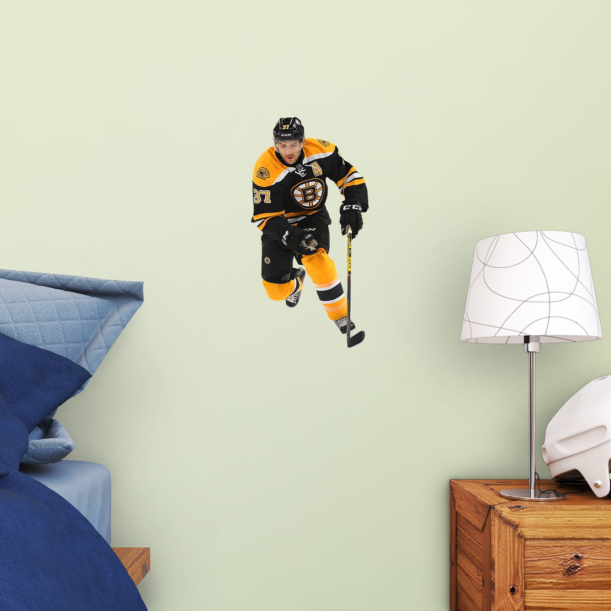 Patrice Bergeron for Boston Bruins - Officially Licensed NHL Removable Wall Decal 8.0"W x 16.5"H by Fathead | Vinyl