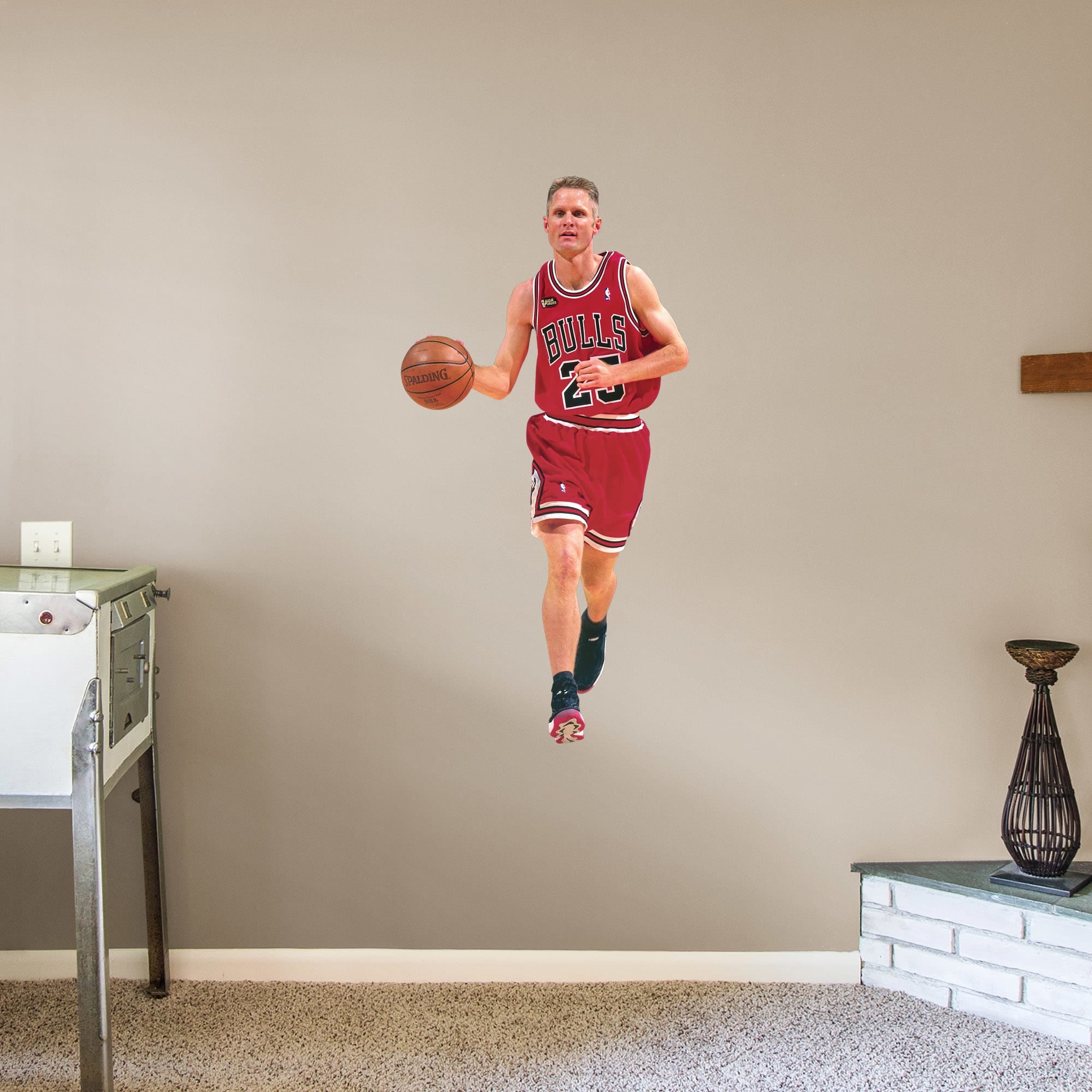 Steve Kerr for Chicago Bulls - Officially Licensed NBA Removable Wall Decal Giant Athlete + 2 Decals (26"W x 51"H) by Fathead |