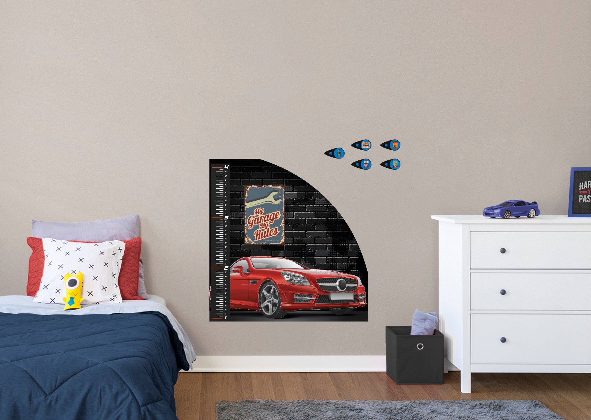 Automobile Growth Charts Hartop Convertible Car - Removable Wall Decal Growth Chart (38"W x 39"H) by Fathead | Vinyl