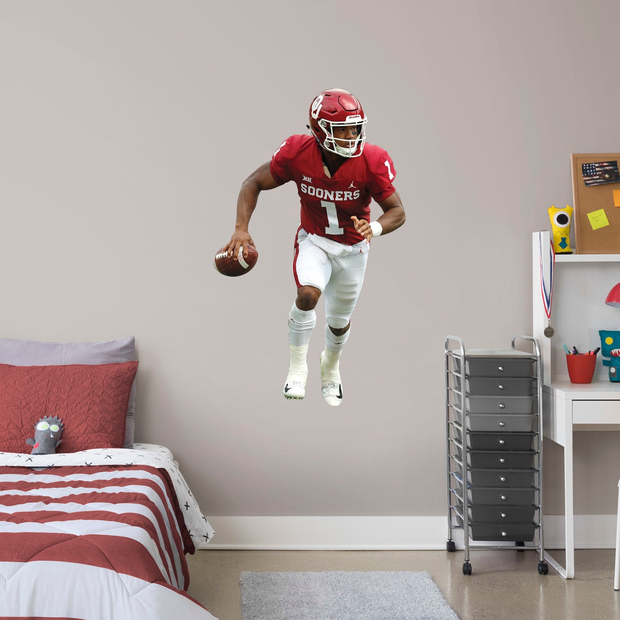 Kyler Murray for Oklahoma Sooners: Oklahoma - Officially Licensed Removable Wall Decal Giant Athlete + 2 Decals (31"W x 51"H) by
