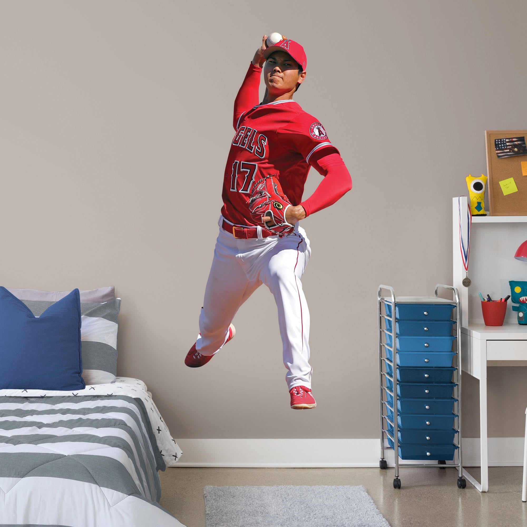 Shohei Ohtani for LA Angels - Officially Licensed MLB Removable Wall Decal Life-Size Athlete + 2 Decals (35"W x 78"H) by Fathead