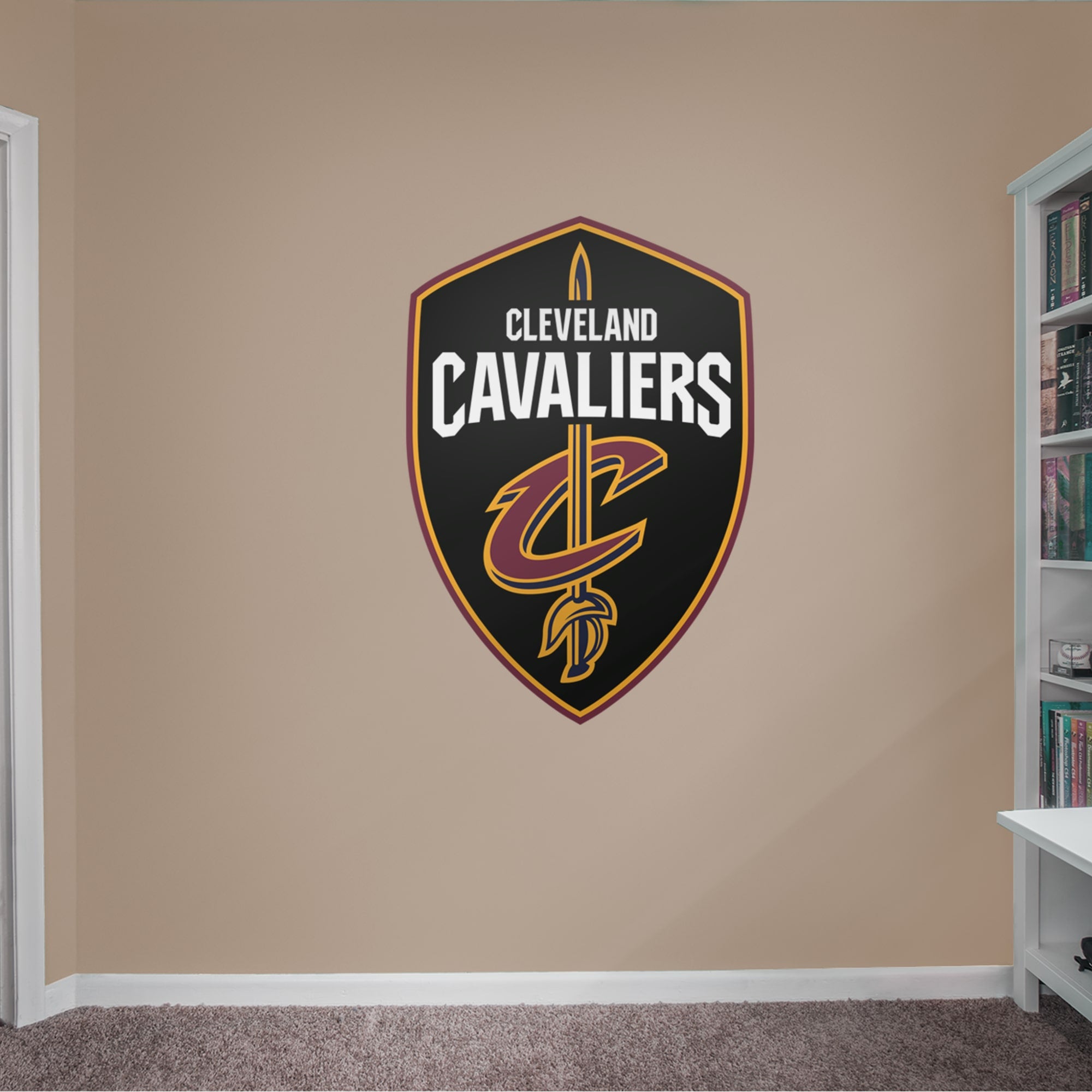 Cleveland Cavaliers: Shield Logo - Officially Licensed NBA Removable Wall Decal 35.0"W x 51.0"H by Fathead | Vinyl