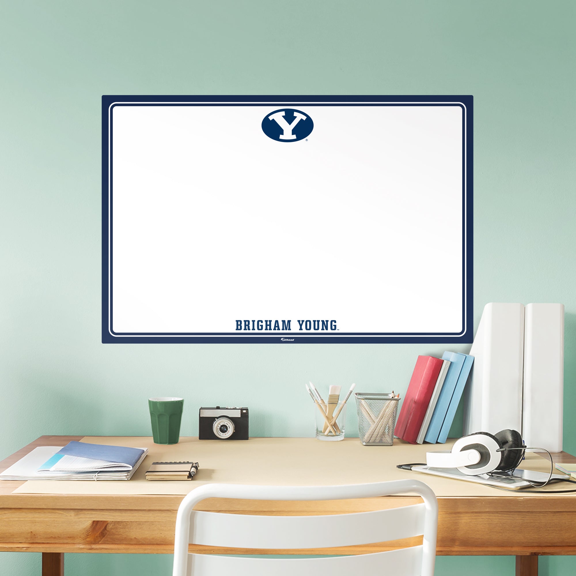 BYU Cougars: Dry Erase Whiteboard - X-Large Officially Licensed NCAA Removable Wall Decal XL by Fathead | Vinyl