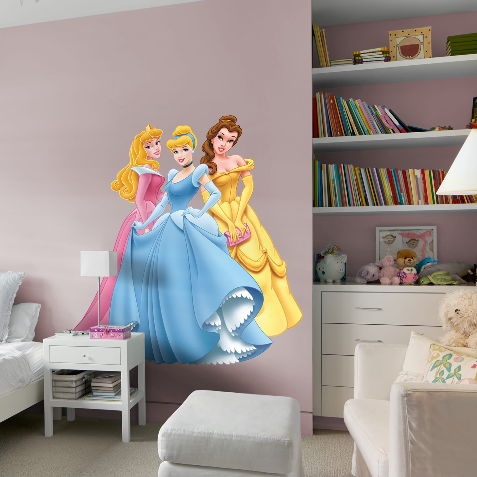 Disney Princess: Aurora, Cinderella & Belle - Officially Licensed Disney Removable Wall Decals 48.0"W x 52.0"H by Fathead | Viny