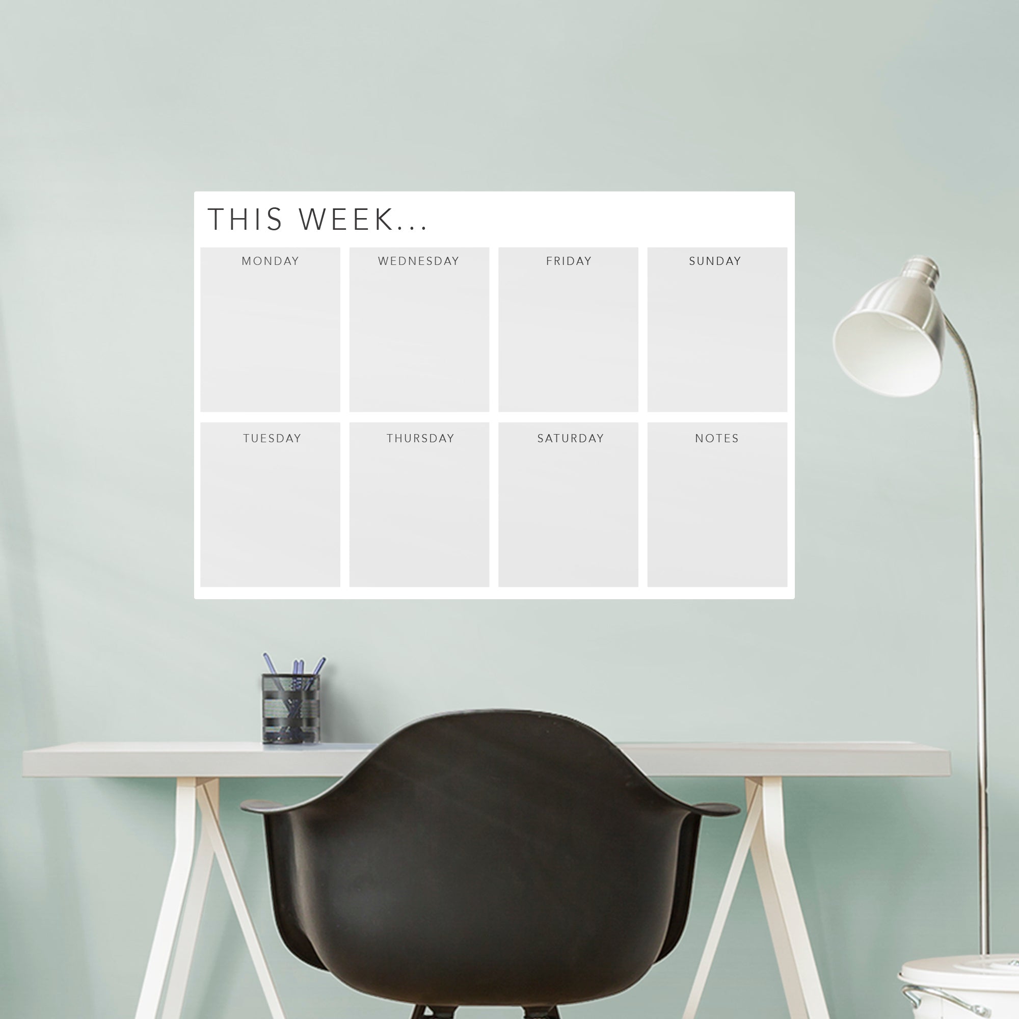 Minimalist This Week Calendar: Grey - Removable Dry Erase Vinyl Decal XL by Fathead