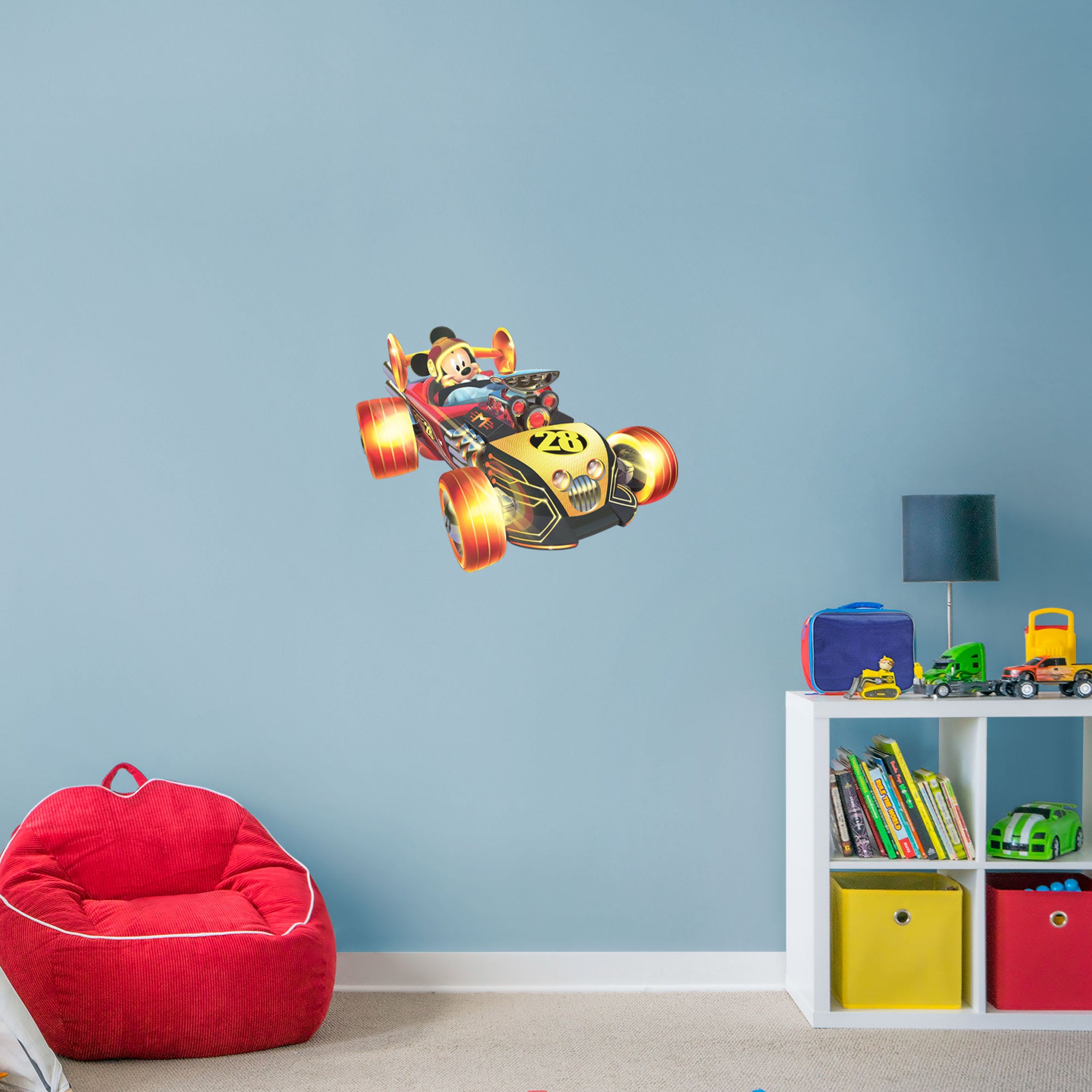 Mickey and the Roadster Racers: Mickey Mouse Racecar - Officially Licensed Disney Removable Wall Decal XL by Fathead | Vinyl