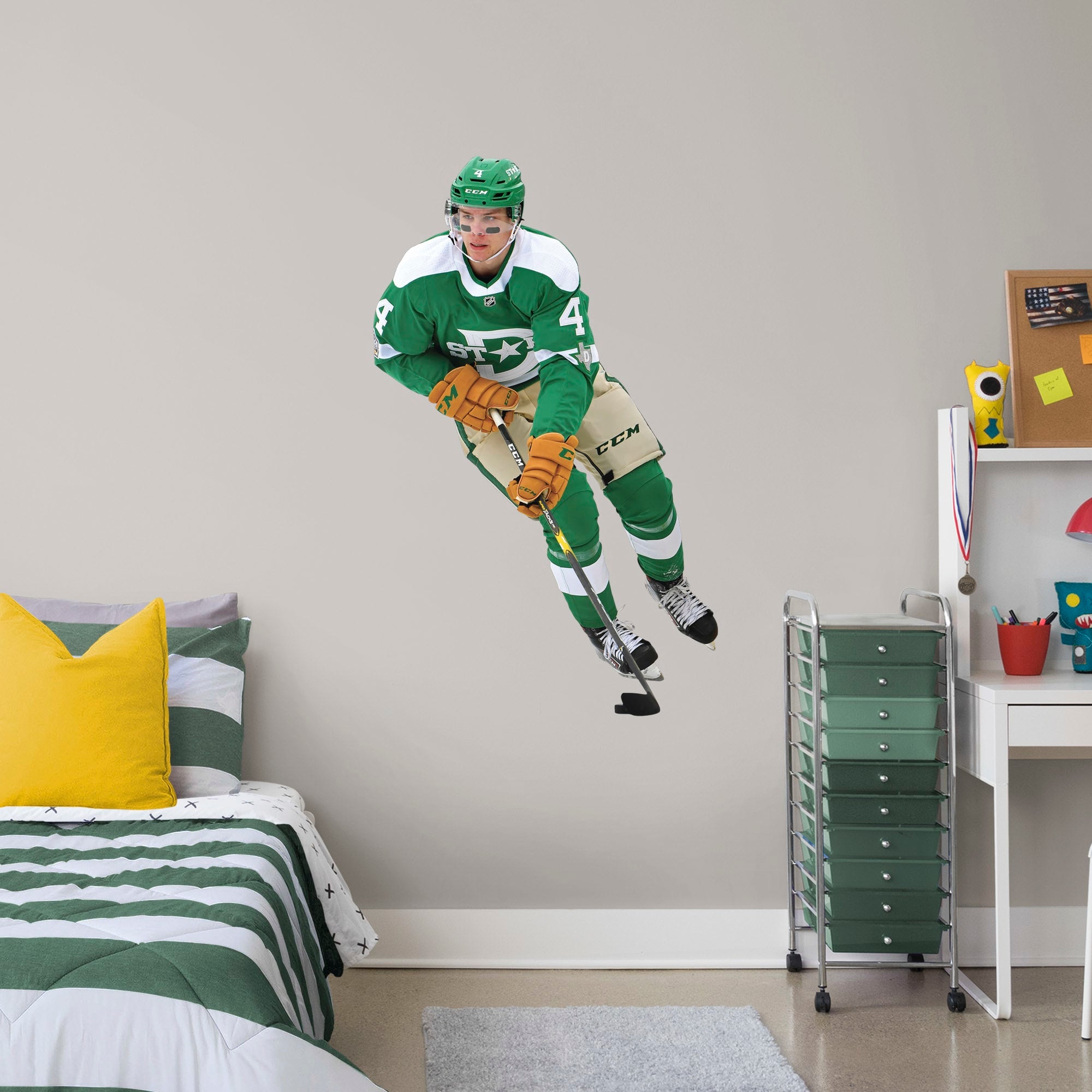 Miro Heiskanen for Dallas Stars - Officially Licensed NHL Removable Wall Decal Giant Athlete + 2 Decals (31"W x 51"H) by Fathead